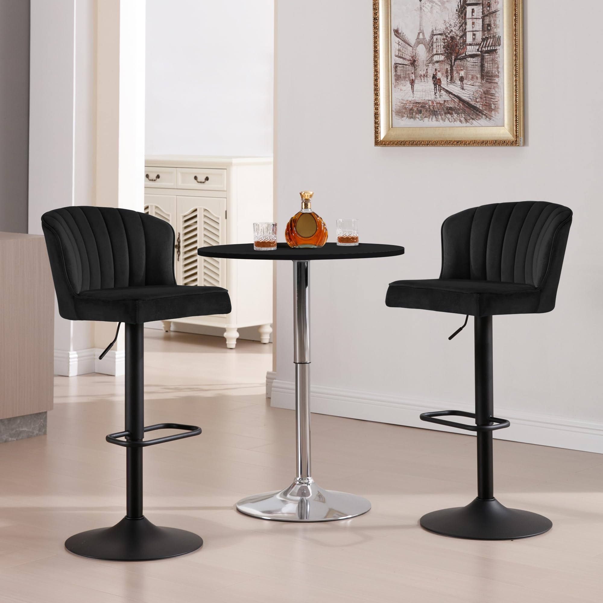 eugad-1055by-4-barhocker-4er-set-schwarz-samt-h-henverstellbar image 2