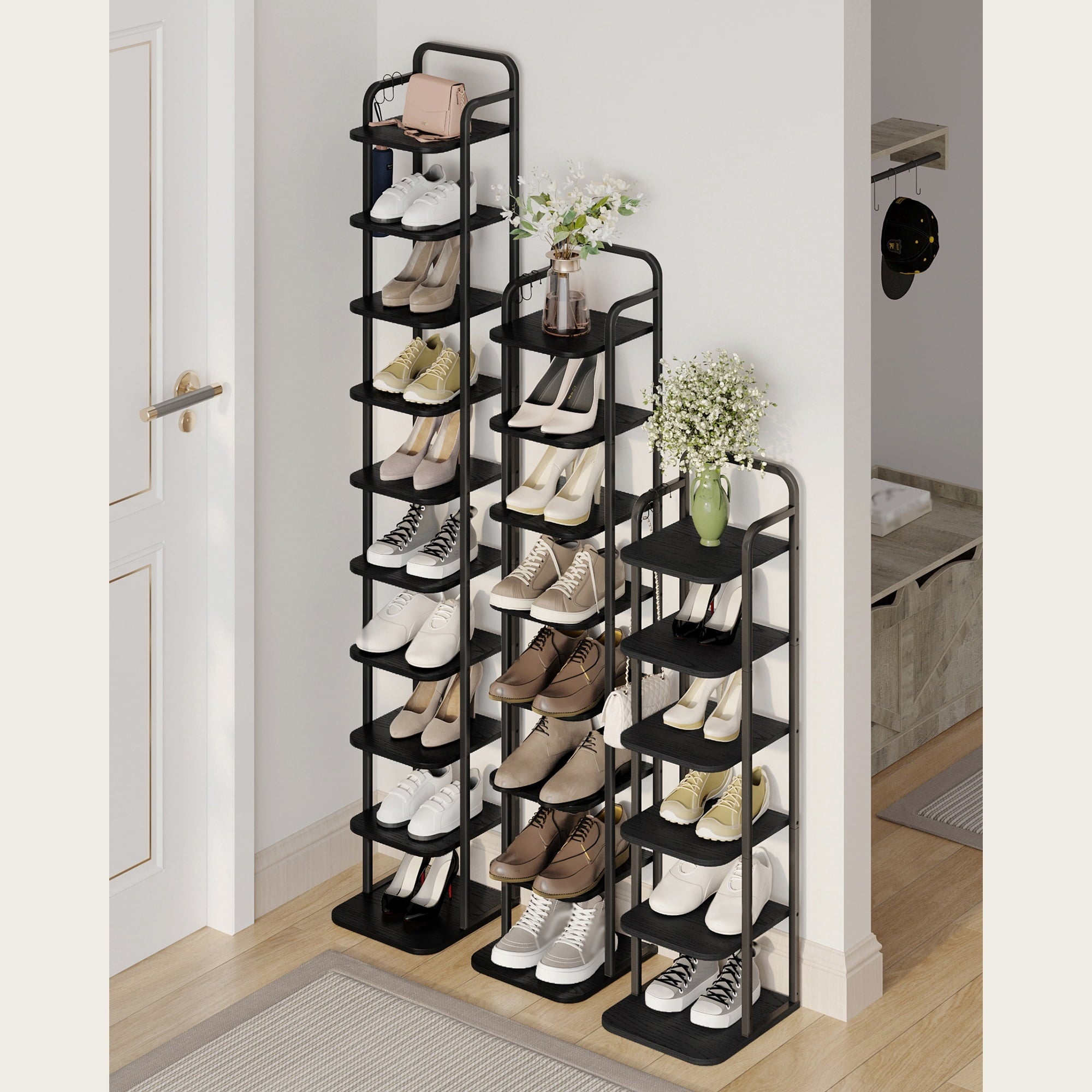 hzuaneri-living-room-schuhregal-sr04304b-schwarz-8-st-ckig-schmal image 2