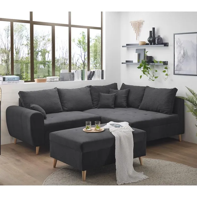 lomadox-wohnzimmer-ecksofa-l-form-anthrazit-mit-hocker image 1