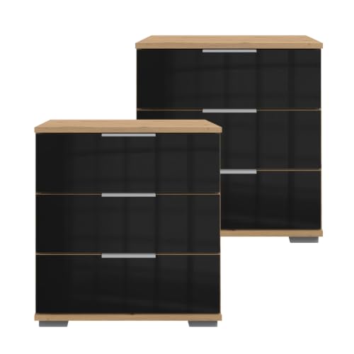 lomadox-elstra-43-nachttisch-2er-set-artisan-eiche-schwarz-glas image 2