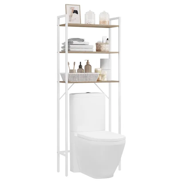 eugad-aufbewahrung-waschmaschinenregal-eiche-weiss-63x163x24cm image 1