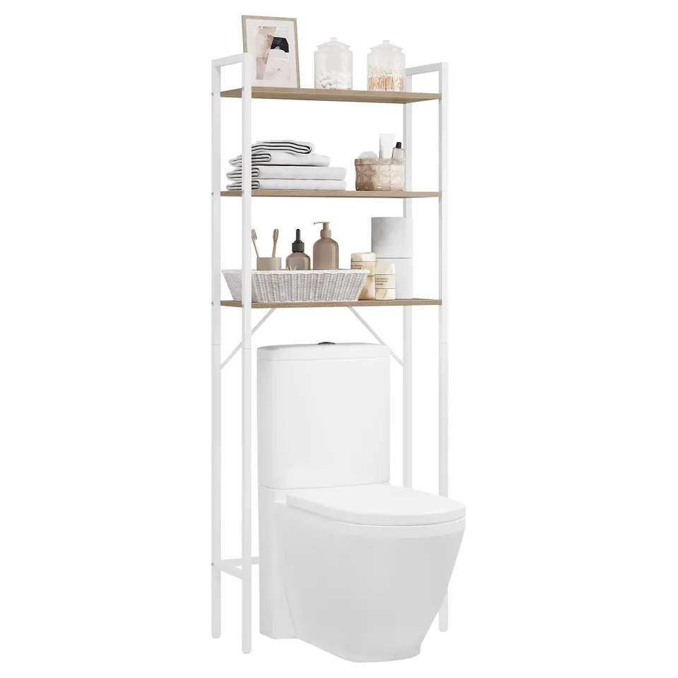 eugad-aufbewahrung-waschmaschinenregal-eiche-weiss-63x163x24cm image 1