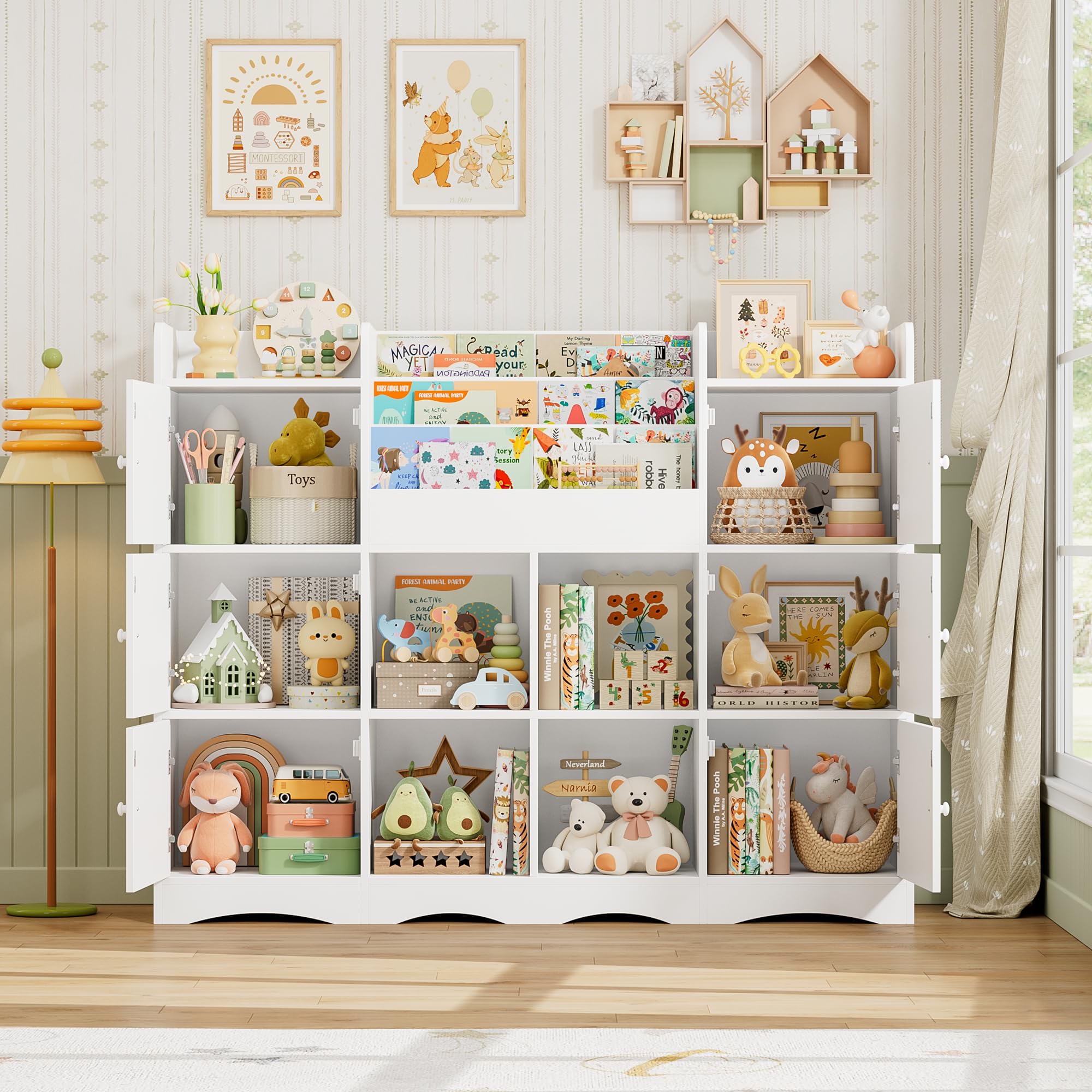forehill-kinderregal-wei-12-f-cher-mit-6-t-ren-b-cherregal image 8