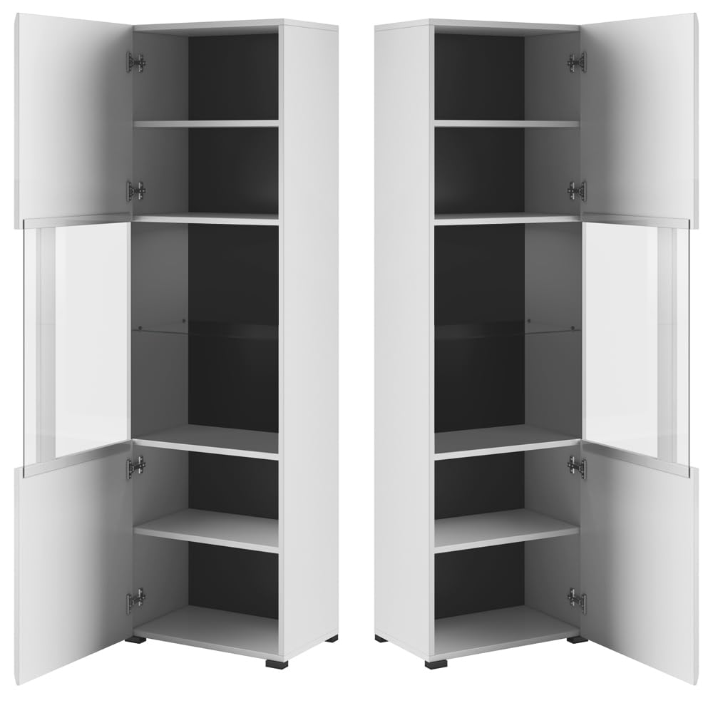 lomadox-wohnwand-wei-hochglanz-schwarz-led-340-cm-turda-83 image 4