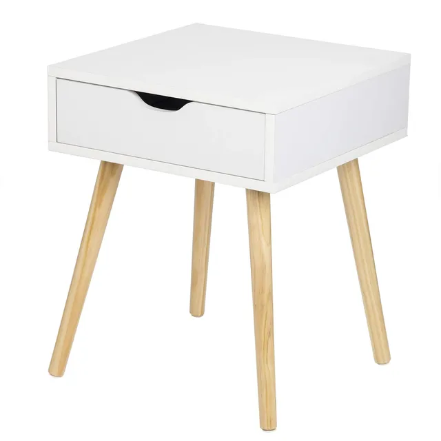 eugad-0076zz-nachttisch-wei-beistelltisch-schublade-40x40x50cm image 1