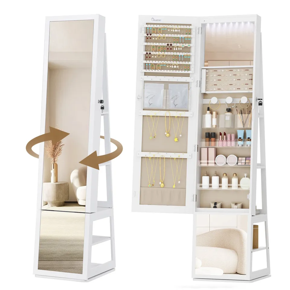 hzuaneri-bedroom-jc16003be-schmuckschrank-wei-beige-drehbar image 1