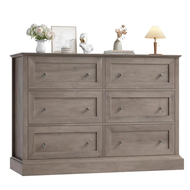 forehill-kommode-120cm-6-schubladen-holz-sideboard-antik image 1