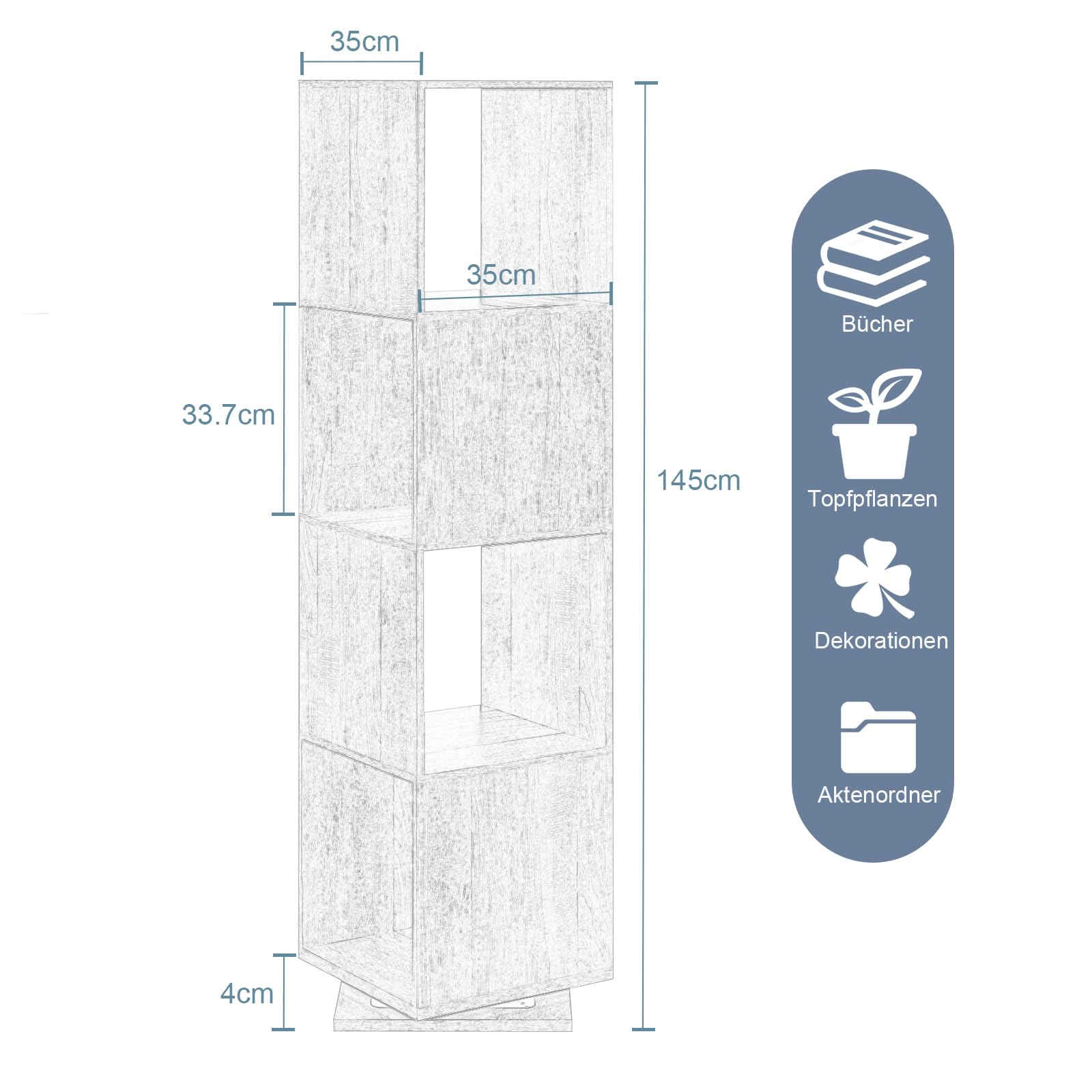eugad-b-cherregal-wei-drehbar-4-ebenen-35x145cm image 3