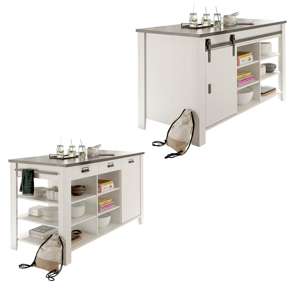 lomadox-k-che-komplettset-insel-sp-ltisch-pinie-wei-softclose image 5