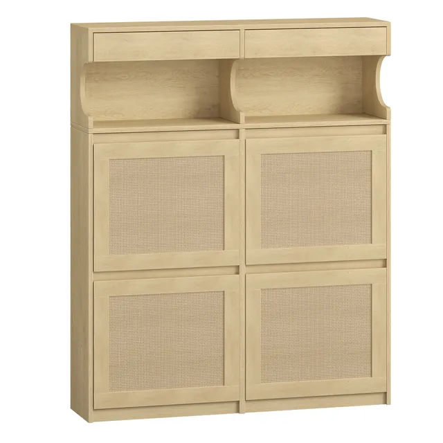 hzuaneri-sr56702y-schuhschrank-gelb-rattan-20-paare-100-cm image 1