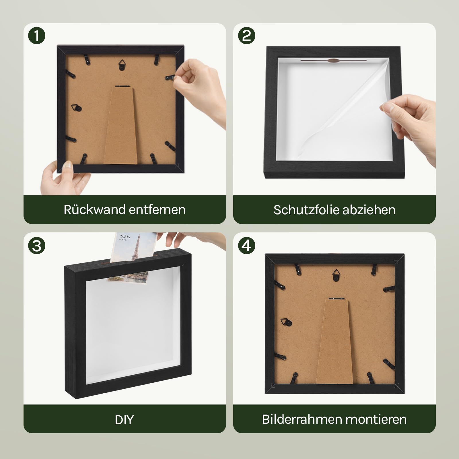 eugad-3d-bilderrahmen-20x20-cm-schwarz-zum-bef-llen image 4