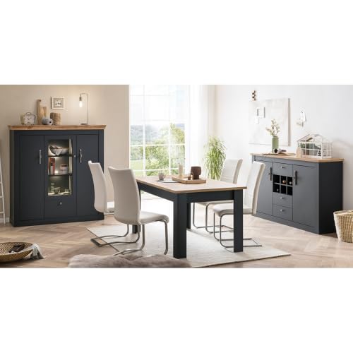lomadox-wohnzimmer-esszimmer-set-anthrazit-eiche-mit-beleuchtung image 7