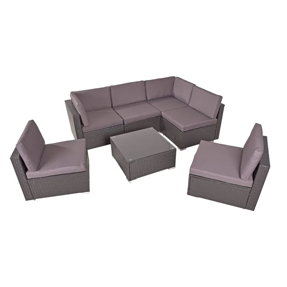 lomadox-garten-sitzgruppe-lounge-schwarz-stahl-geflecht-7-teilig image 1