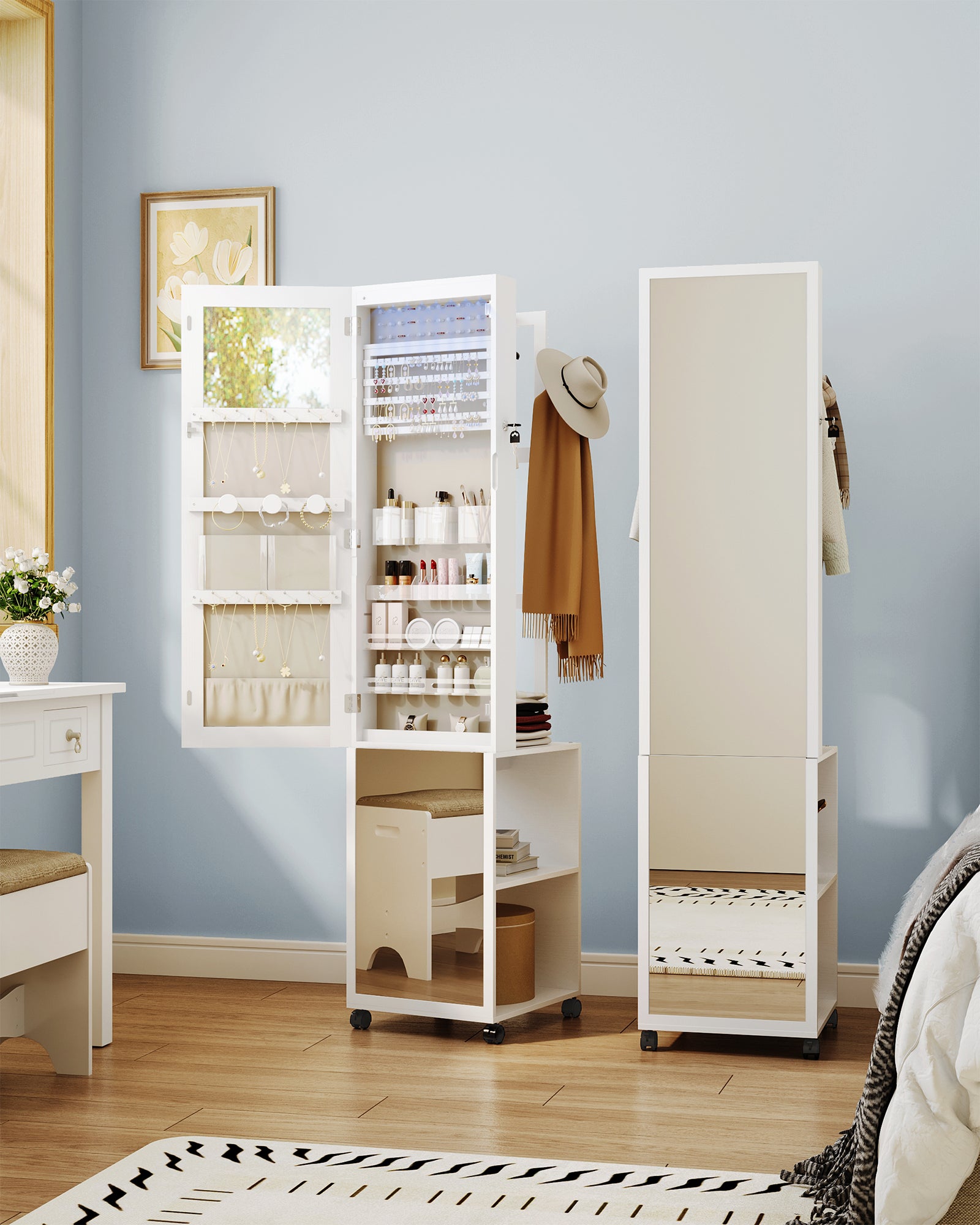 hzuaneri-bedroom-jc17003be-schmuckschrank-wei-mit-spiegel-170cm image 6