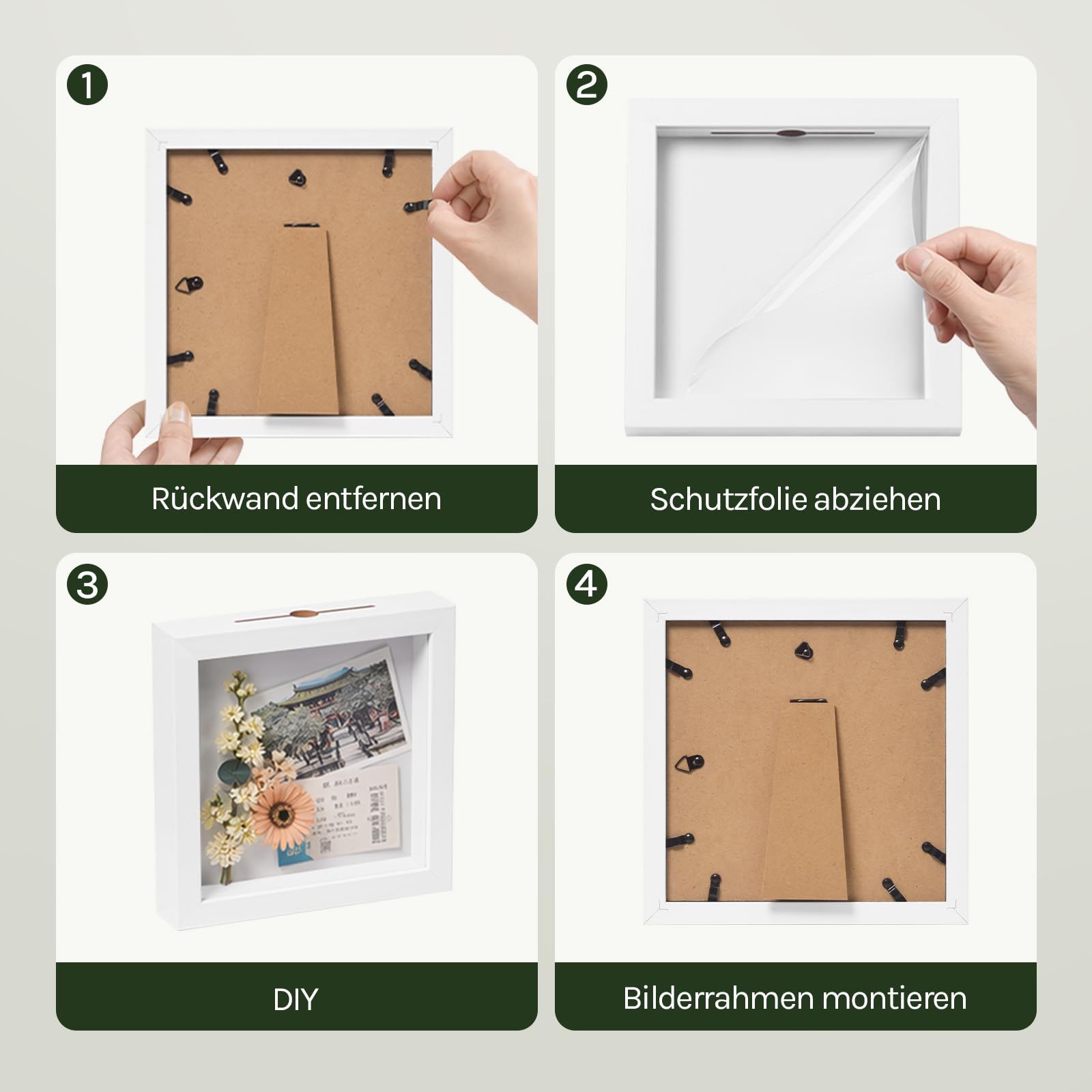 eugad-wohnaccessoires-3d-bilderrahmen-22x22cm-1er-set image 4