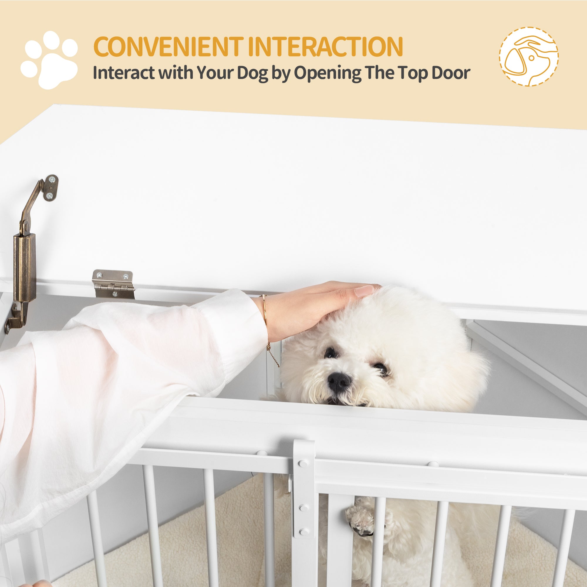 hzuaneri-pet-dfc85903w-eck-hundebox-wei-107-cm-mit-kissen image 7