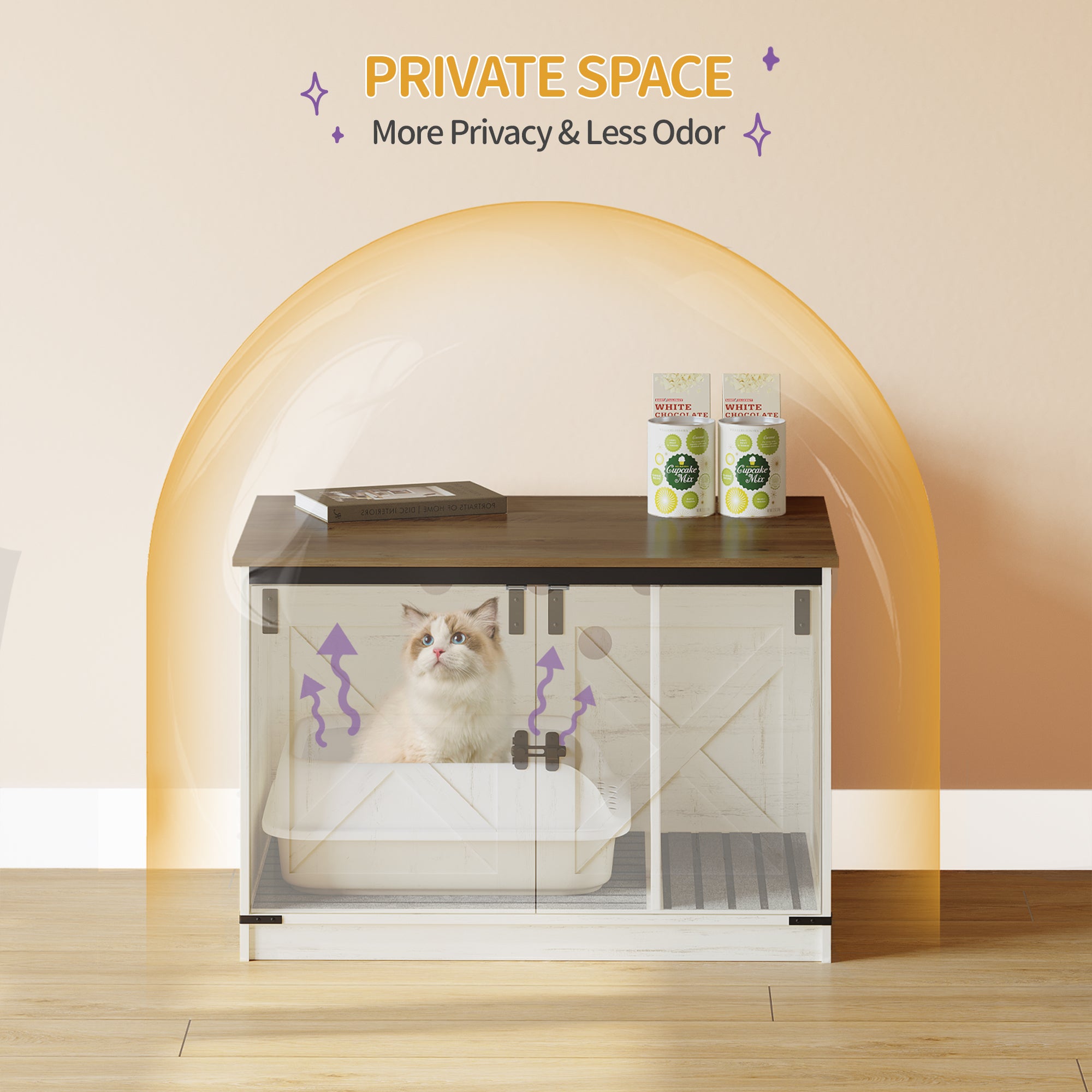 hzuaneri-pet-katzenklo-schrank-cb86614x-braun-wei image 2