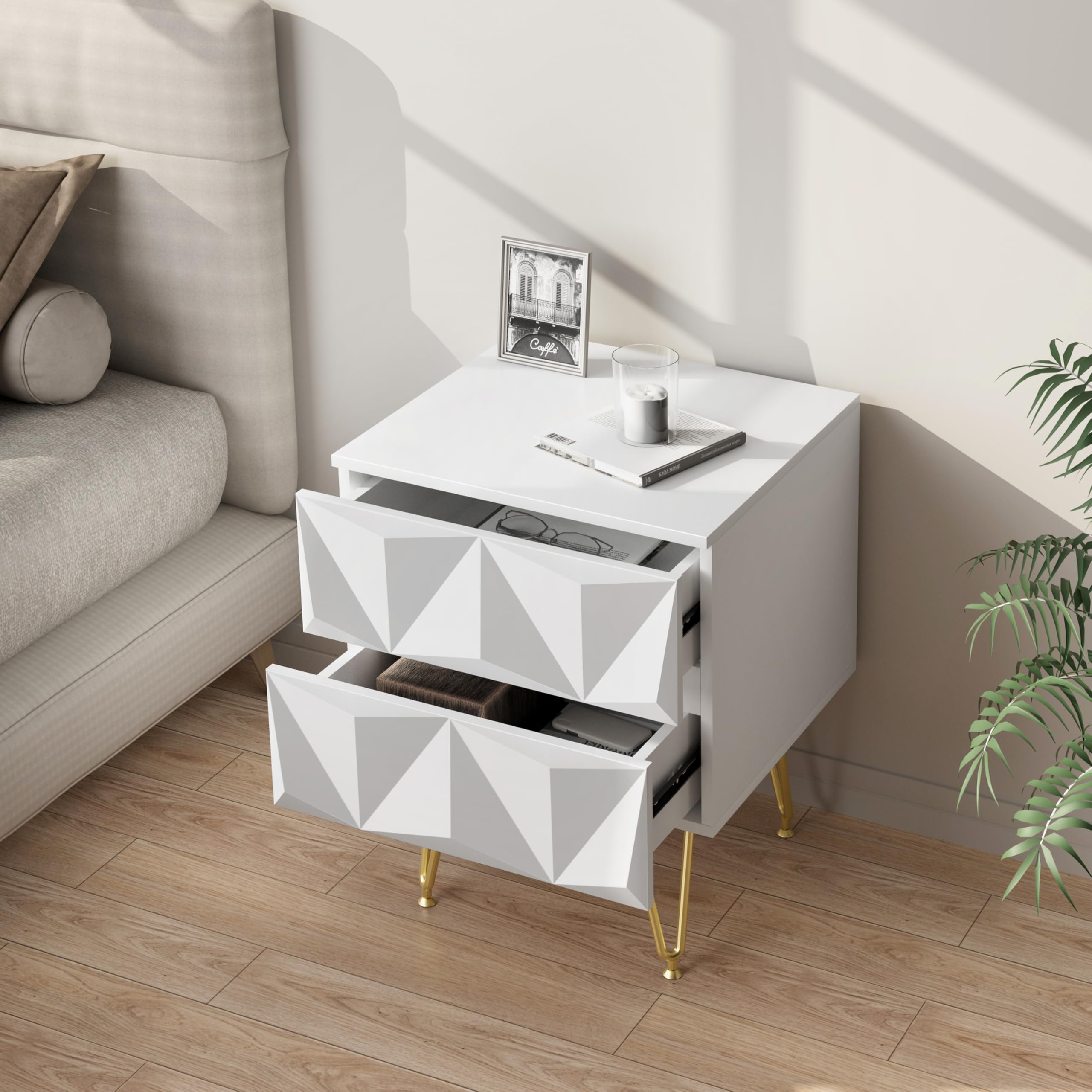 eugad-wohnaccessoires-nachttisch-wei-gold-40x53x40-cm-2-schubl image 8