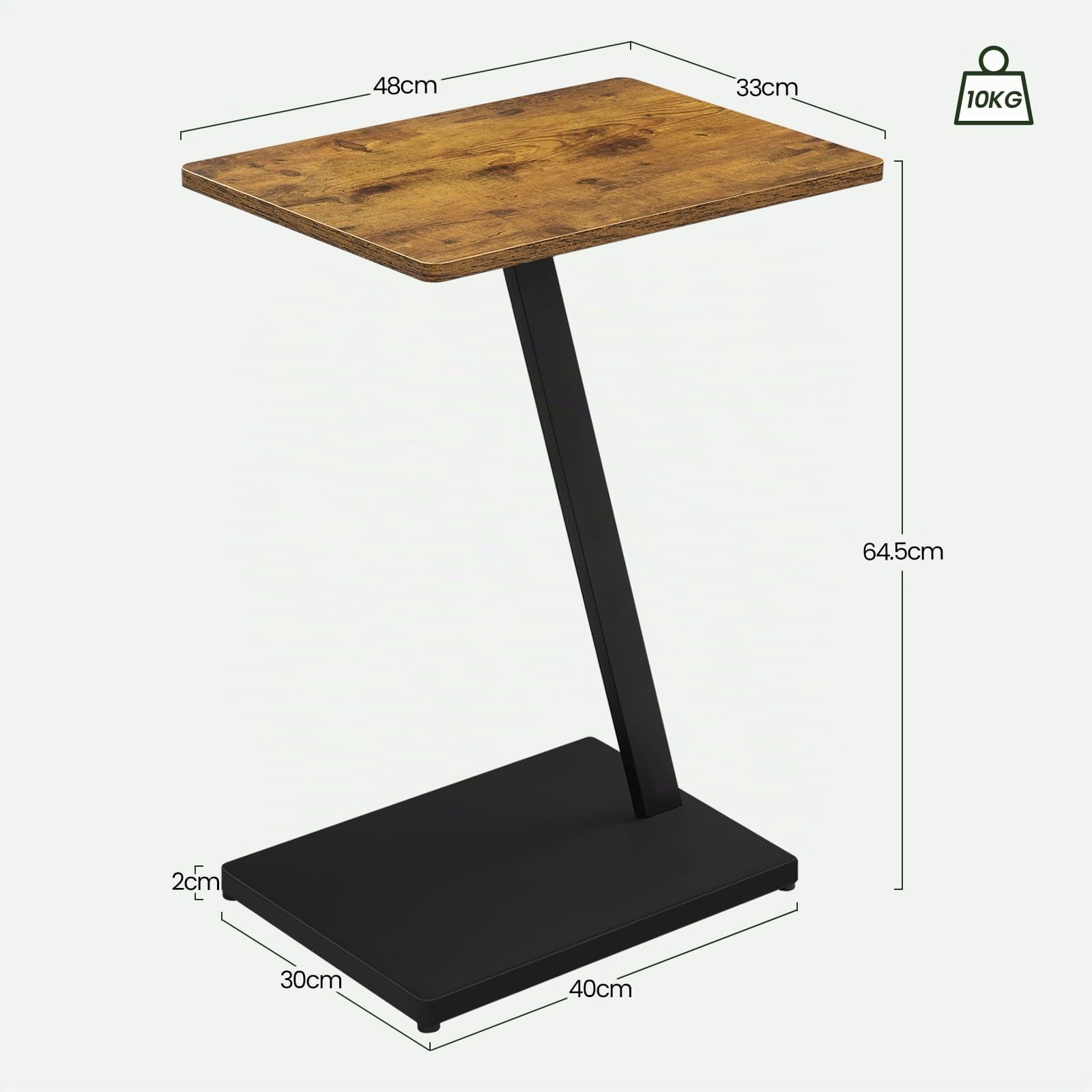 eugad-beistelltisch-c-form-vintage-48x64x33-cm-schwarz image 3
