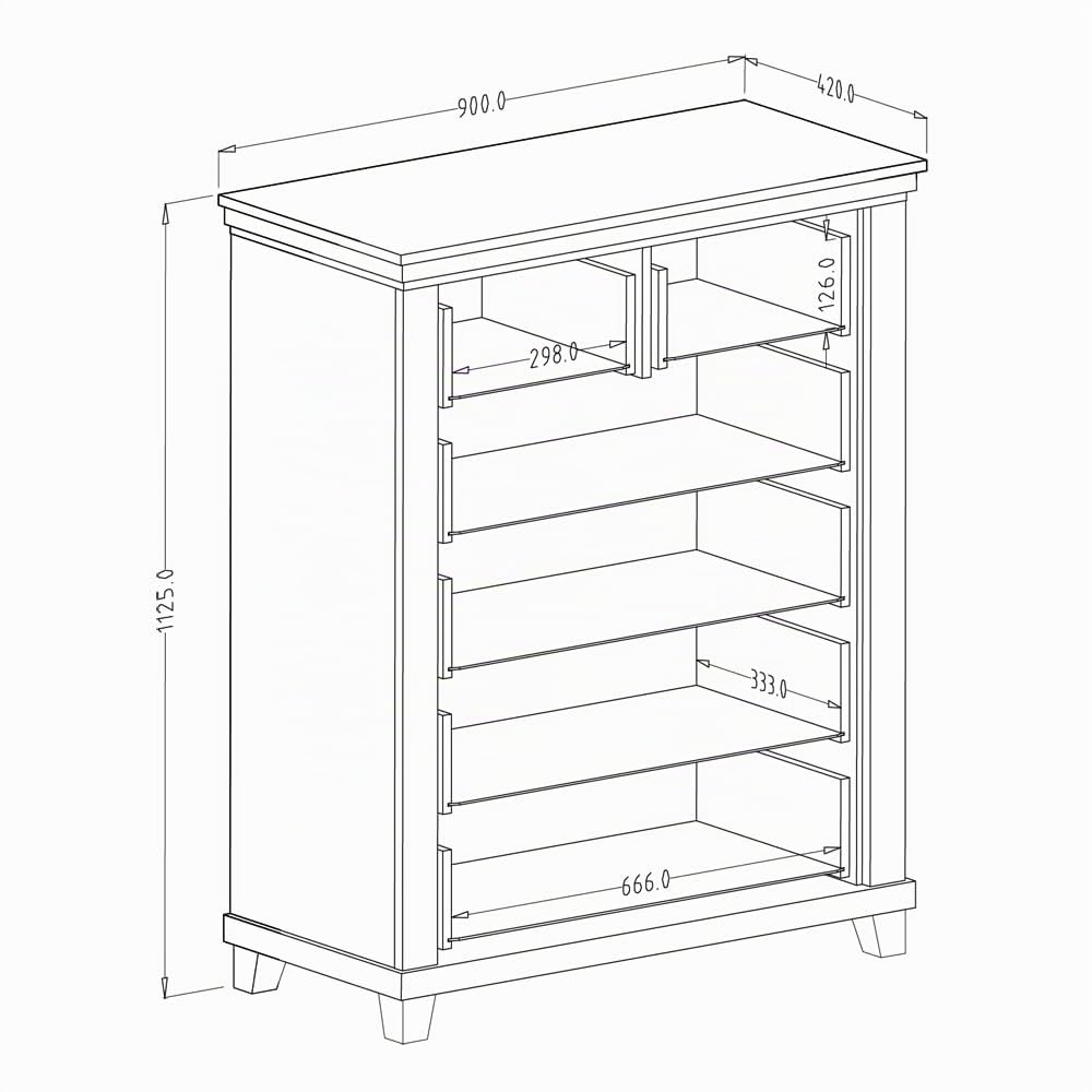 lomadox-schlafen-highboard-6-schubladen-gr-n-eiche-90-cm image 3