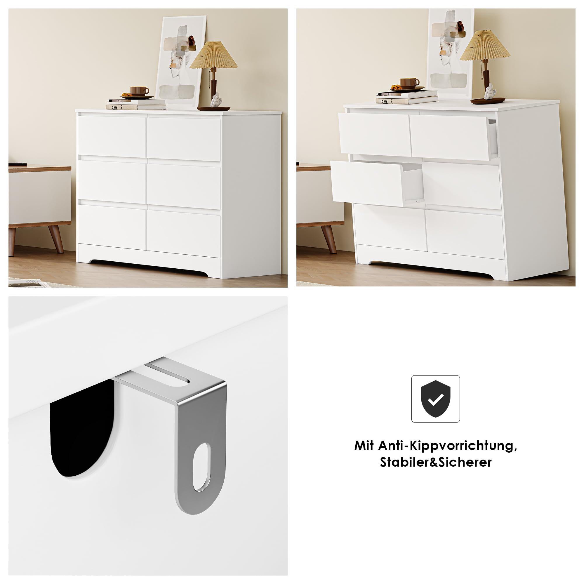 forehill-kommode-wei-120-cm-6-schubladen-sideboard-mdf image 6