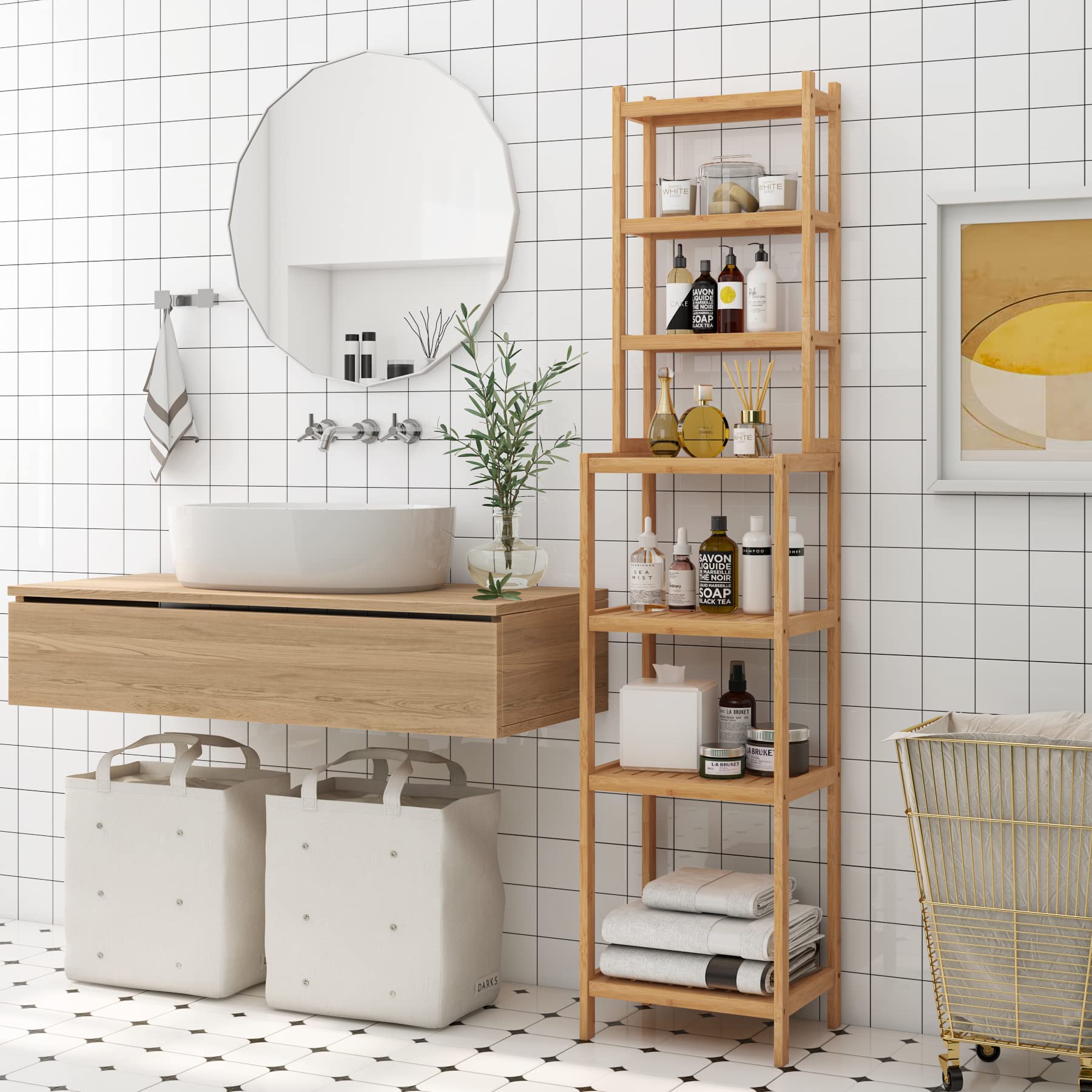 forehill-bathroom-shelf-badregal-bambus-7-ablagen-teilbar-2 image 2