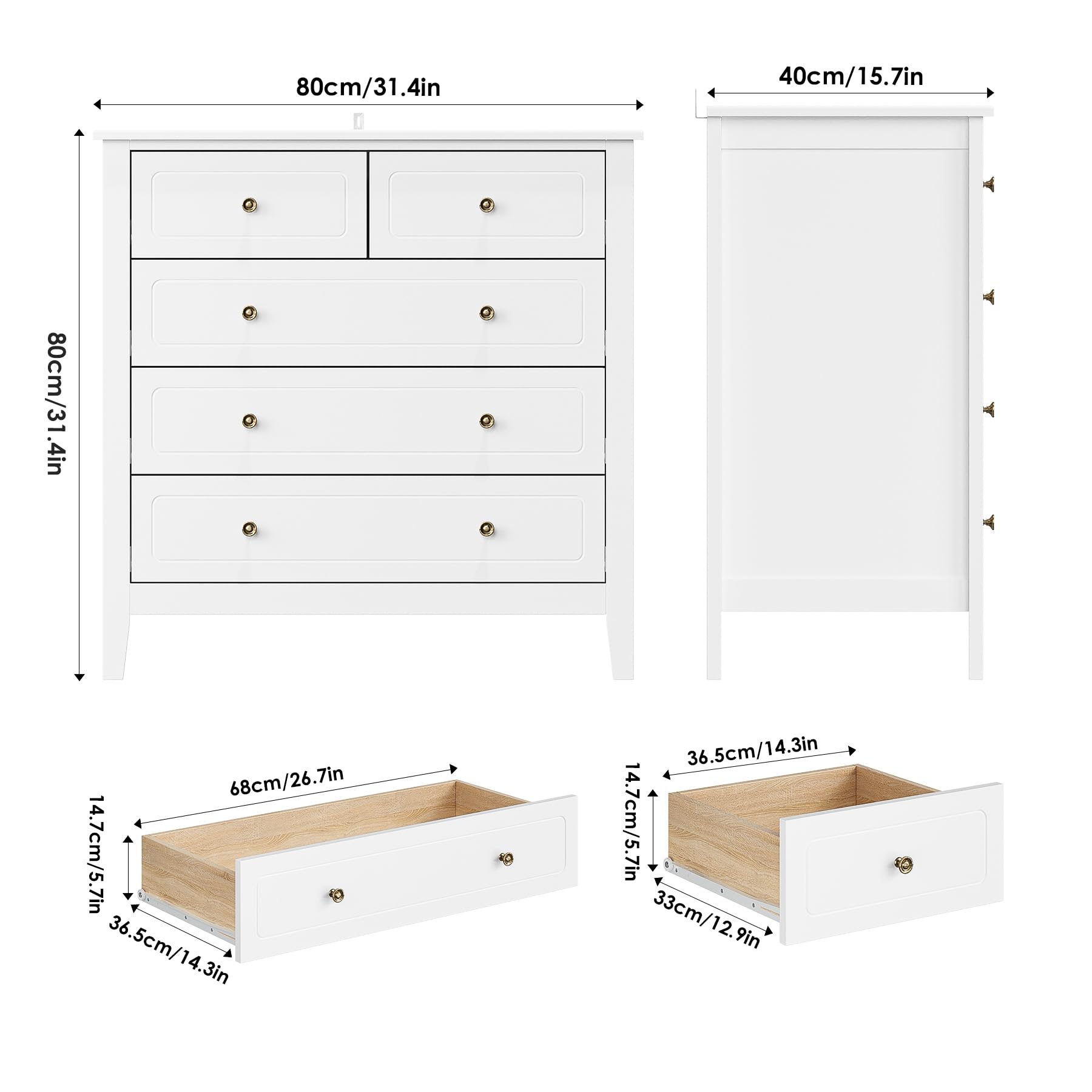 forehill-kommode-wei-80x40x80cm-5-schubladen-mdf-sideboard image 3