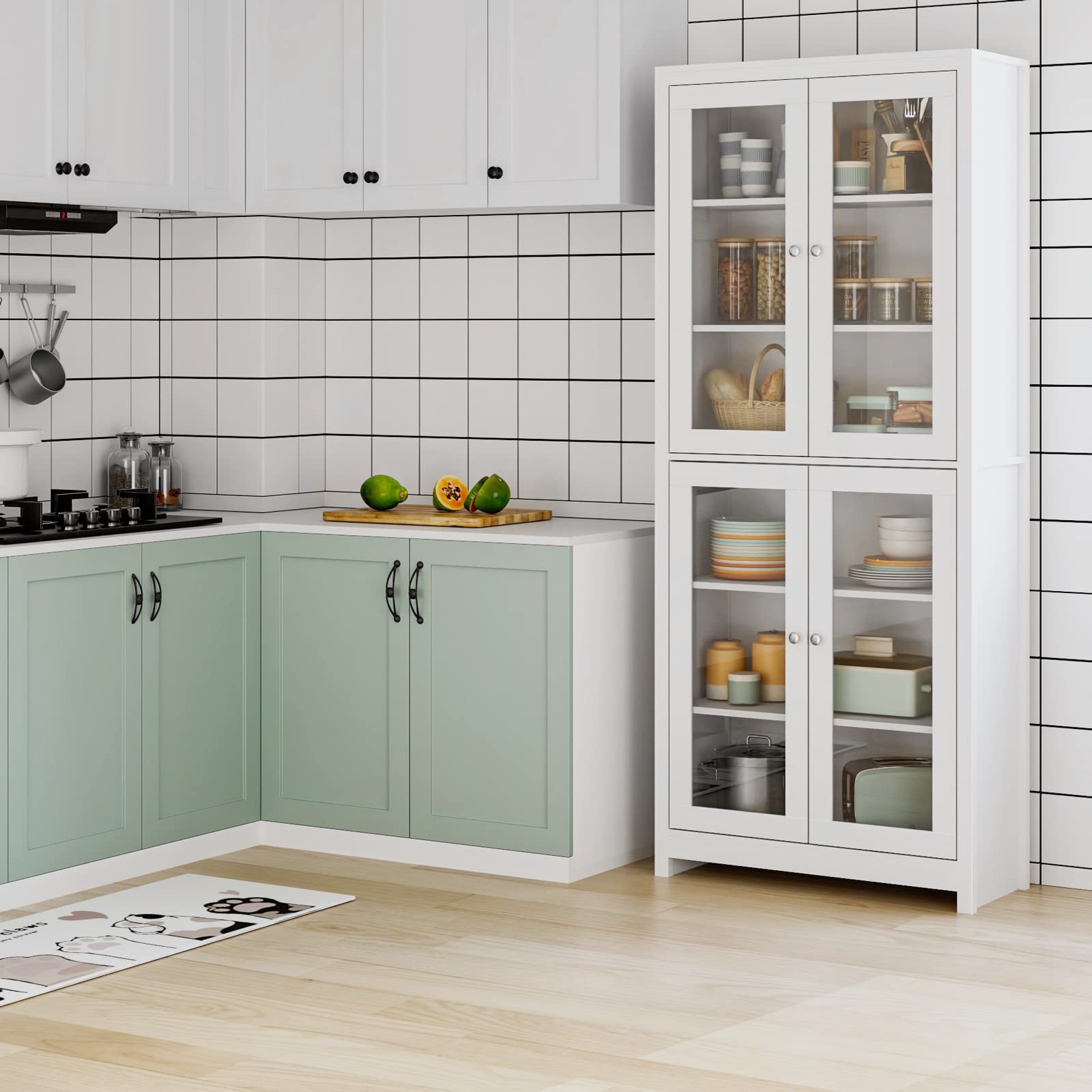 forehill-vitrinenschrank-wei-190cm-mit-4-glast-ren image 5