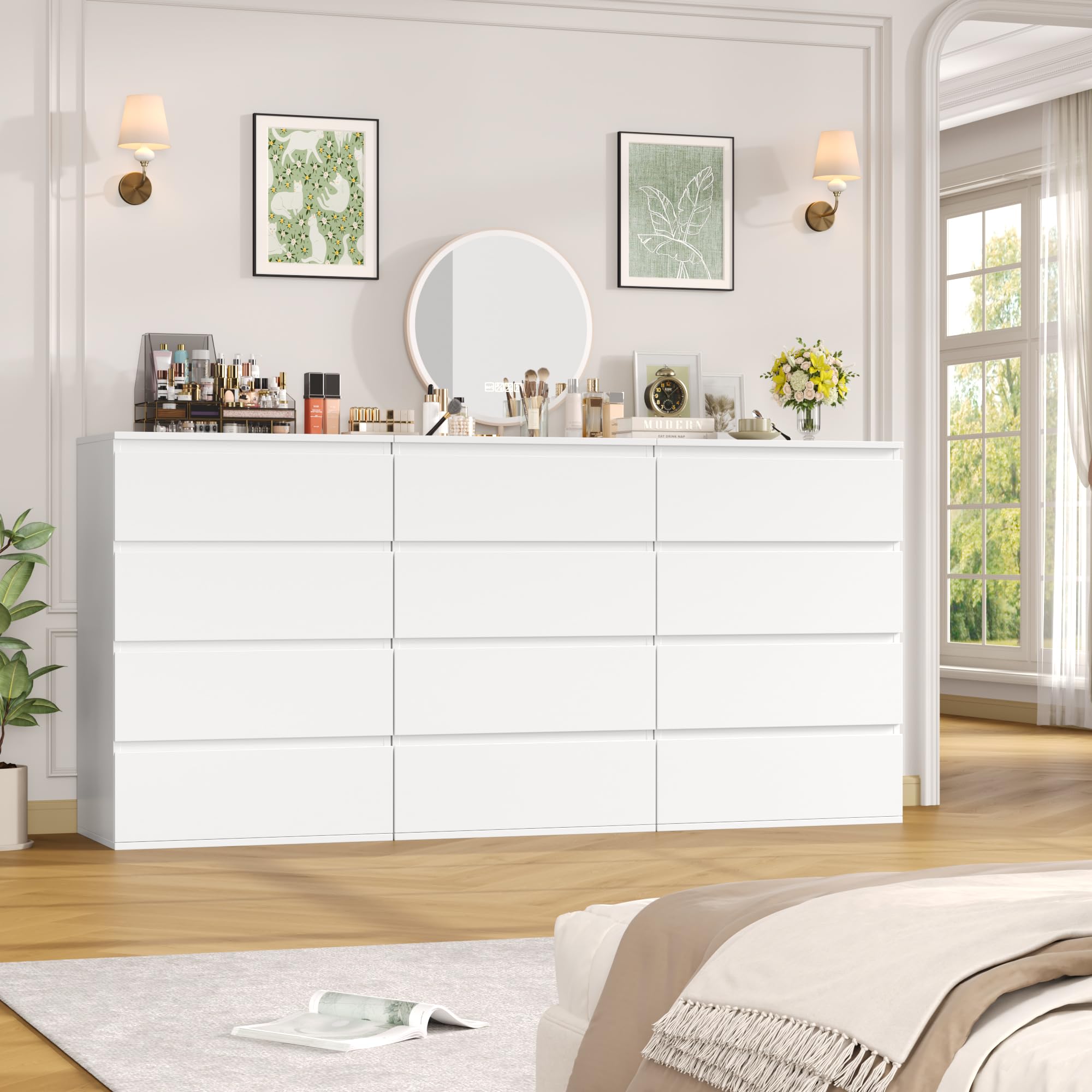 forehill-kommode-wei-60x40x80cm-4-schubladen-mdf-schrank image 2