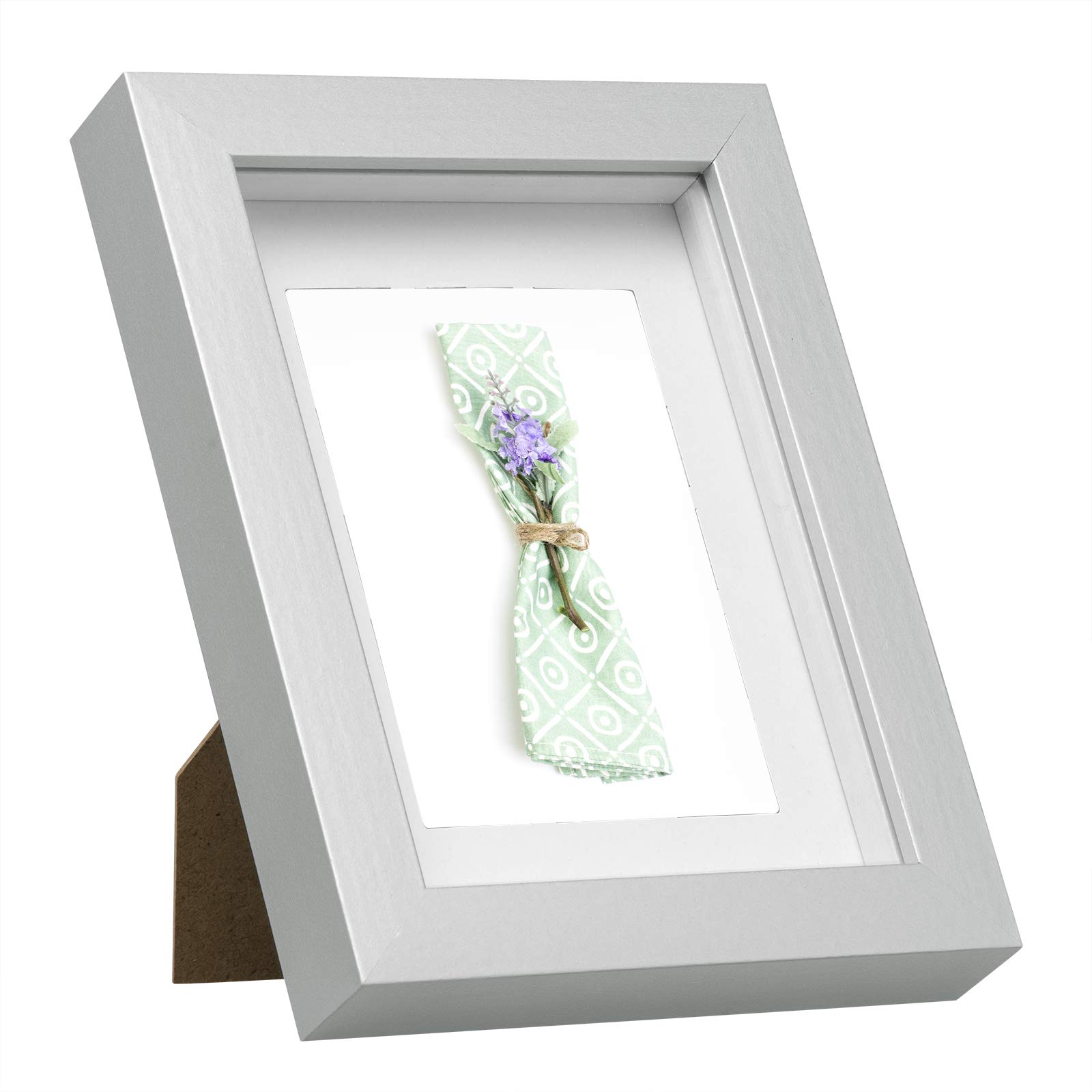 eugad-3d-bilderrahmen-a4-silber-mit-passepartout image 1