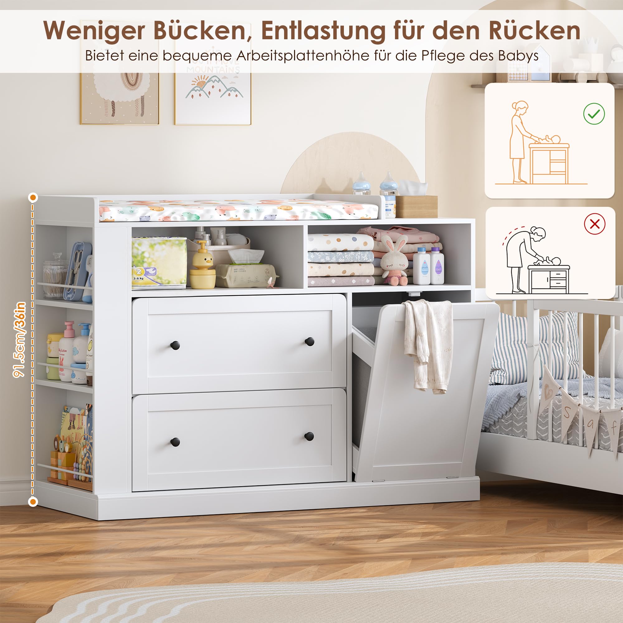 forehill-wickelkommode-120-wei-mit-w-schekorb image 8