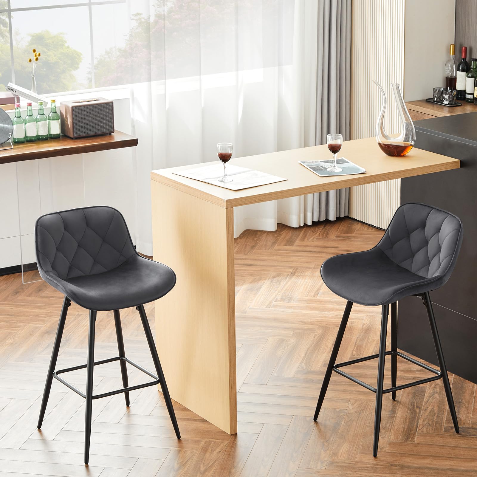 eugad-1069by-6-barhocker-samt-6er-set-dunkelgrau-mit-lehne image 2