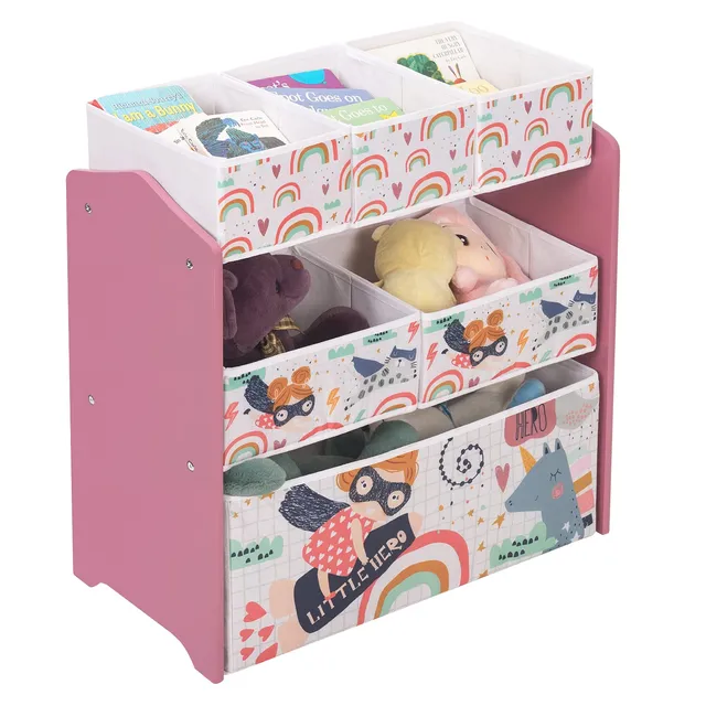 eugad-0002etsj-kinderregal-spielzeugregal-rosa-6-boxen image 1