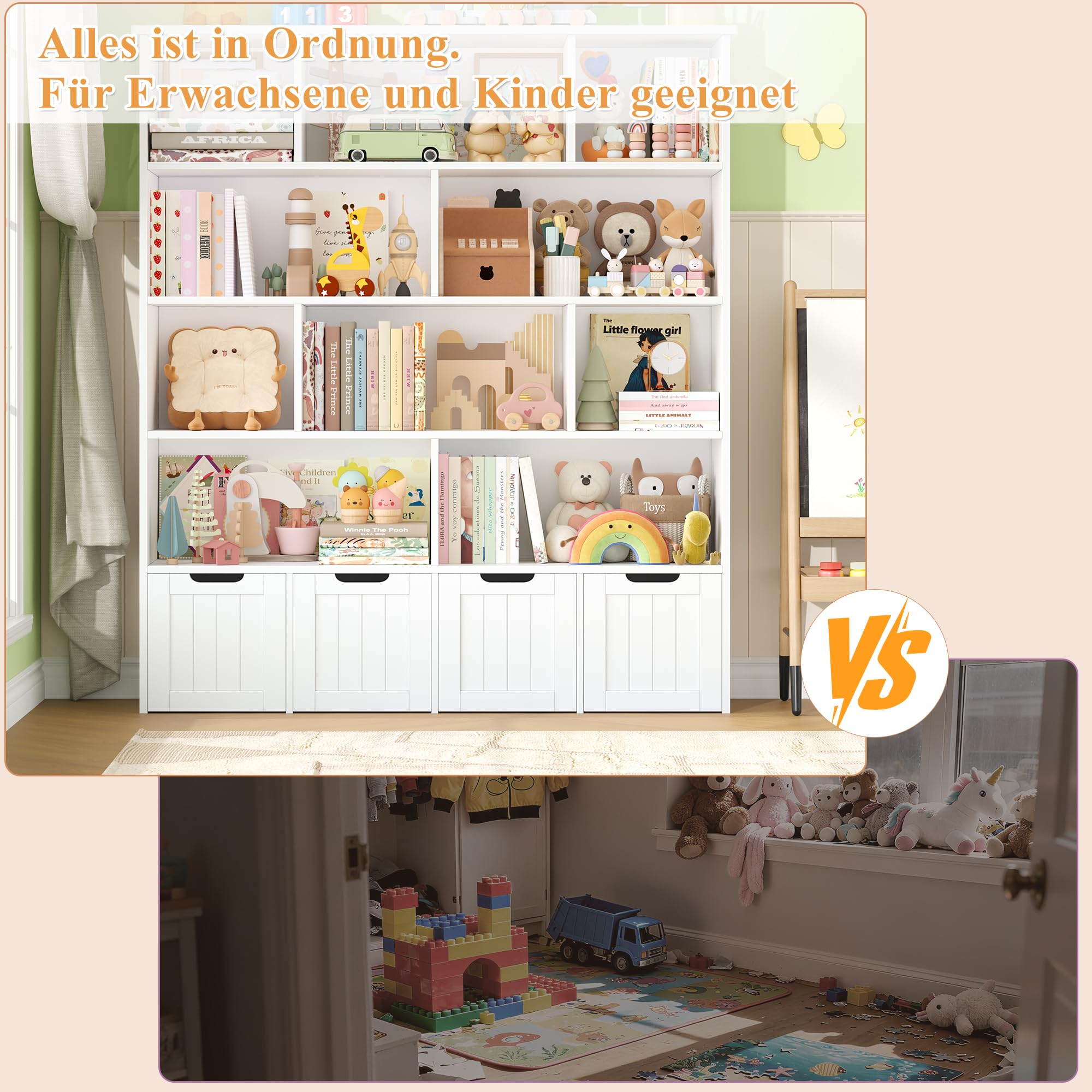 forehill-kinderregal-weiss-5-ebenen-146cm-mit-roll-schubladen image 7
