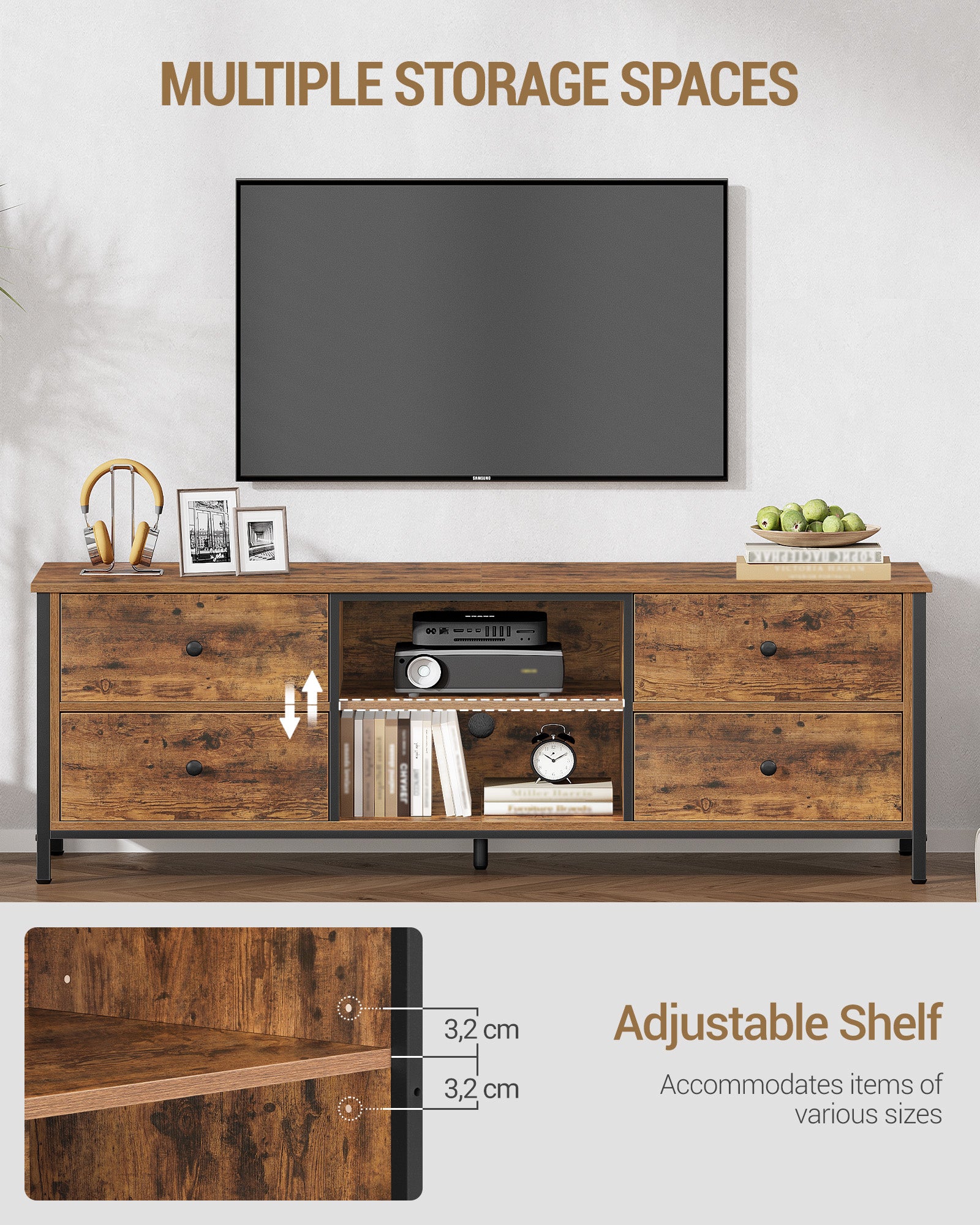 hzuaneri-tv16801b-tv-schrank-vintage-braun-147-cm-4-schubladen image 5