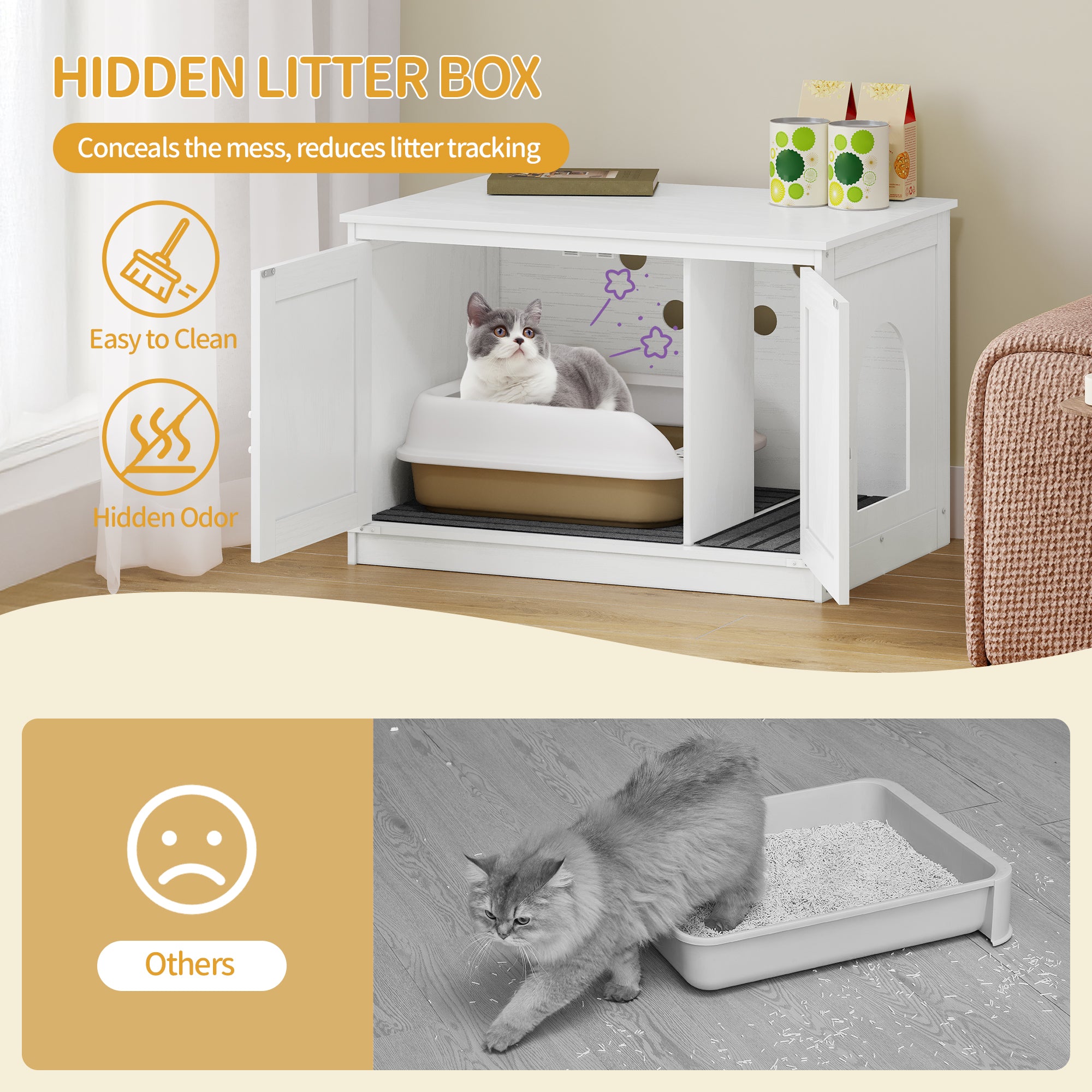 hzuaneri-pet-cb86613w-katzenklo-schrank-katzenhaus-wei-holz image 7