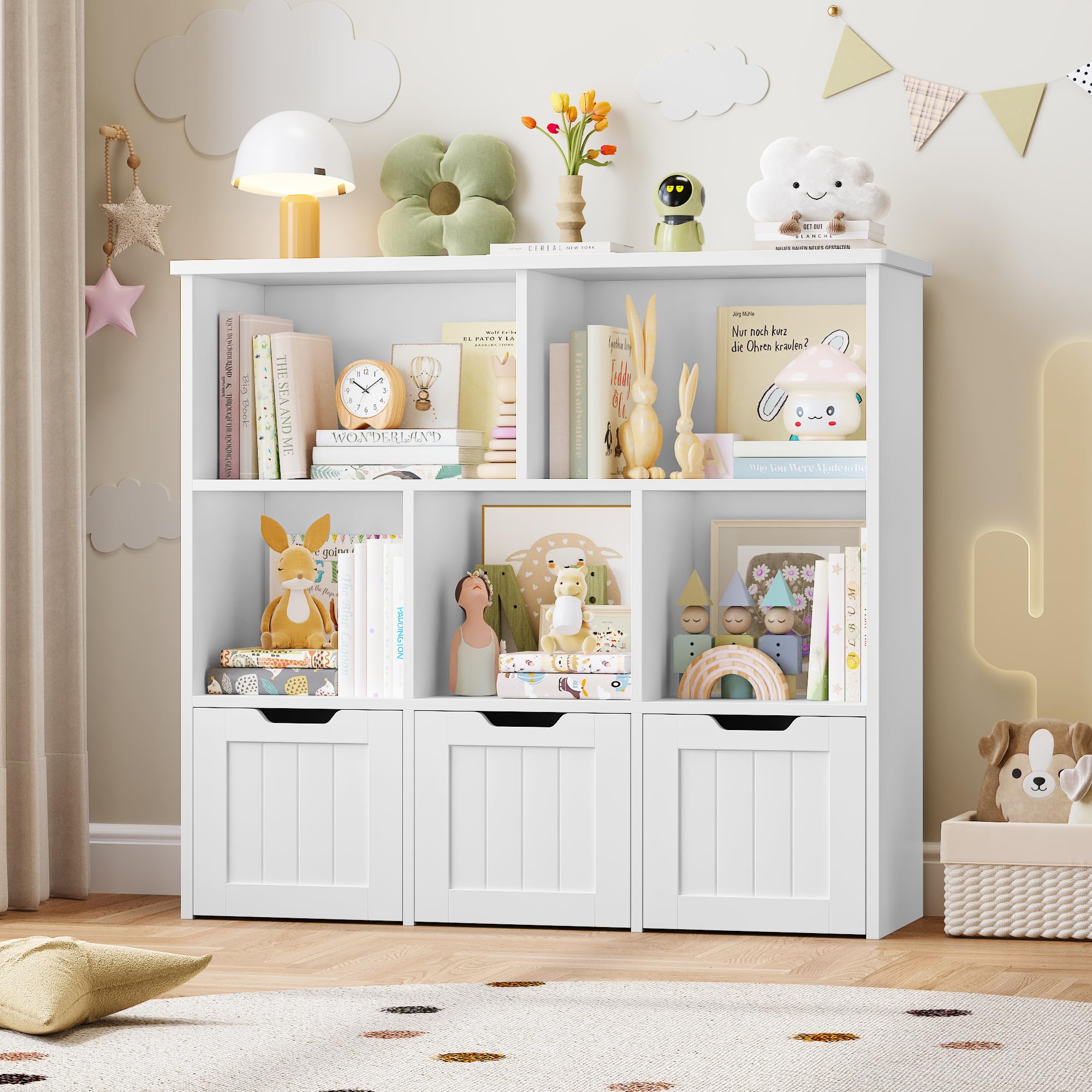 forehill-kinderregal-wei-100-cm-b-cherregal-3-schubladen image 2