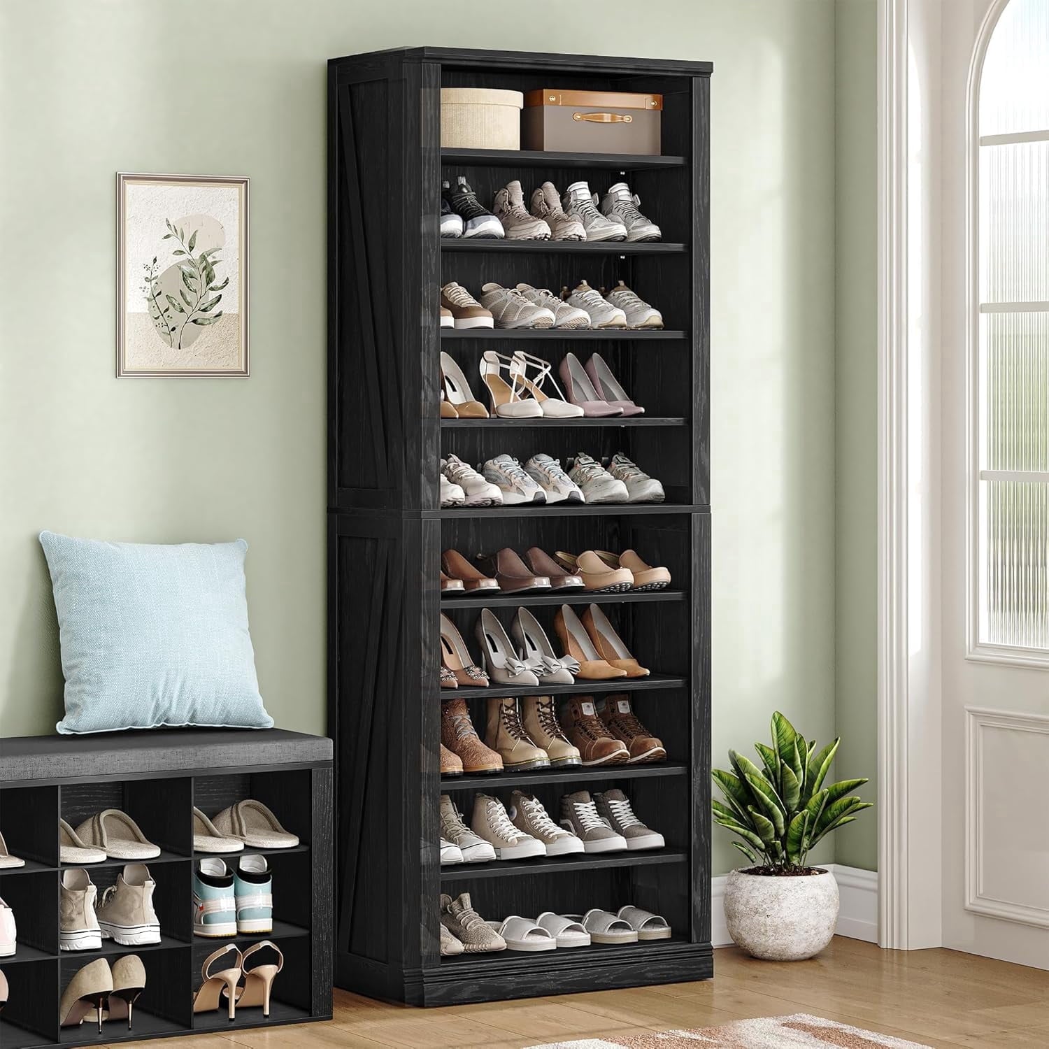 hzuaneri-living-room-schuhschrank-schwarz-10-f-cher-181-cm image 1