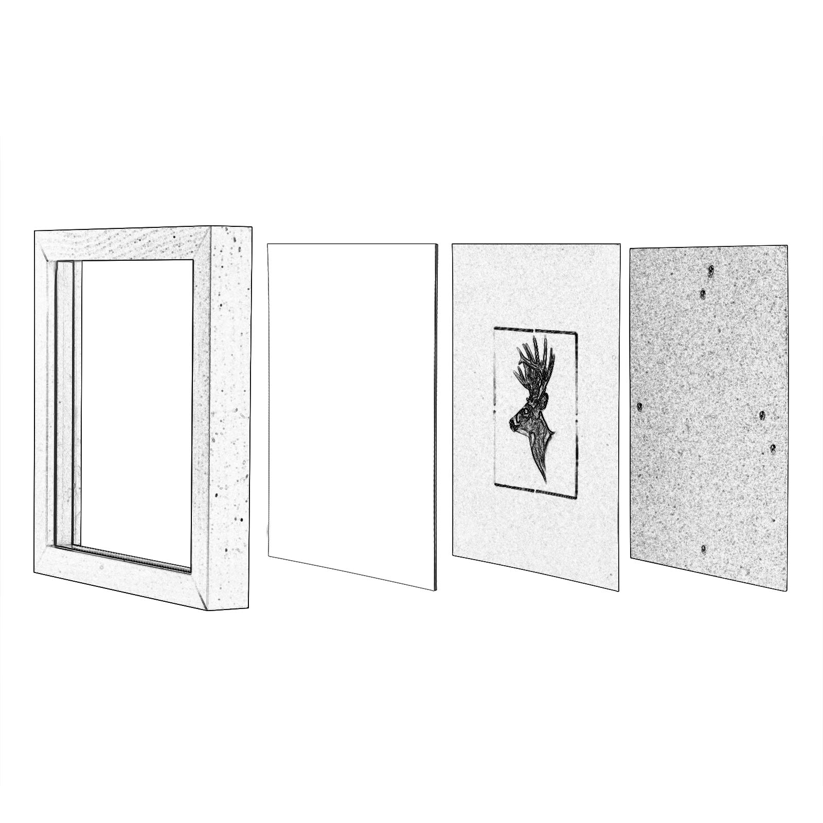 eugad-wohnaccessoires-bilderrahmen-eiche-a4-5er-set-holz-mit-glas image 6