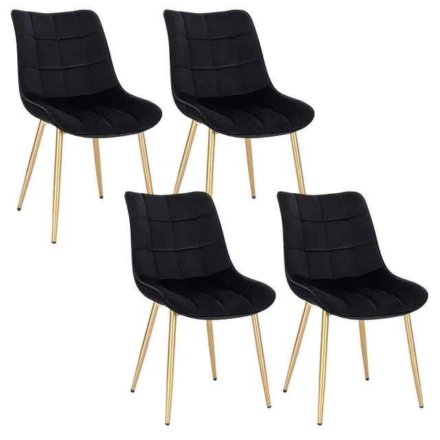 eugad-0670by-4-esszimmerstuhl-4er-set-samt-schwarz-goldbeine image 1