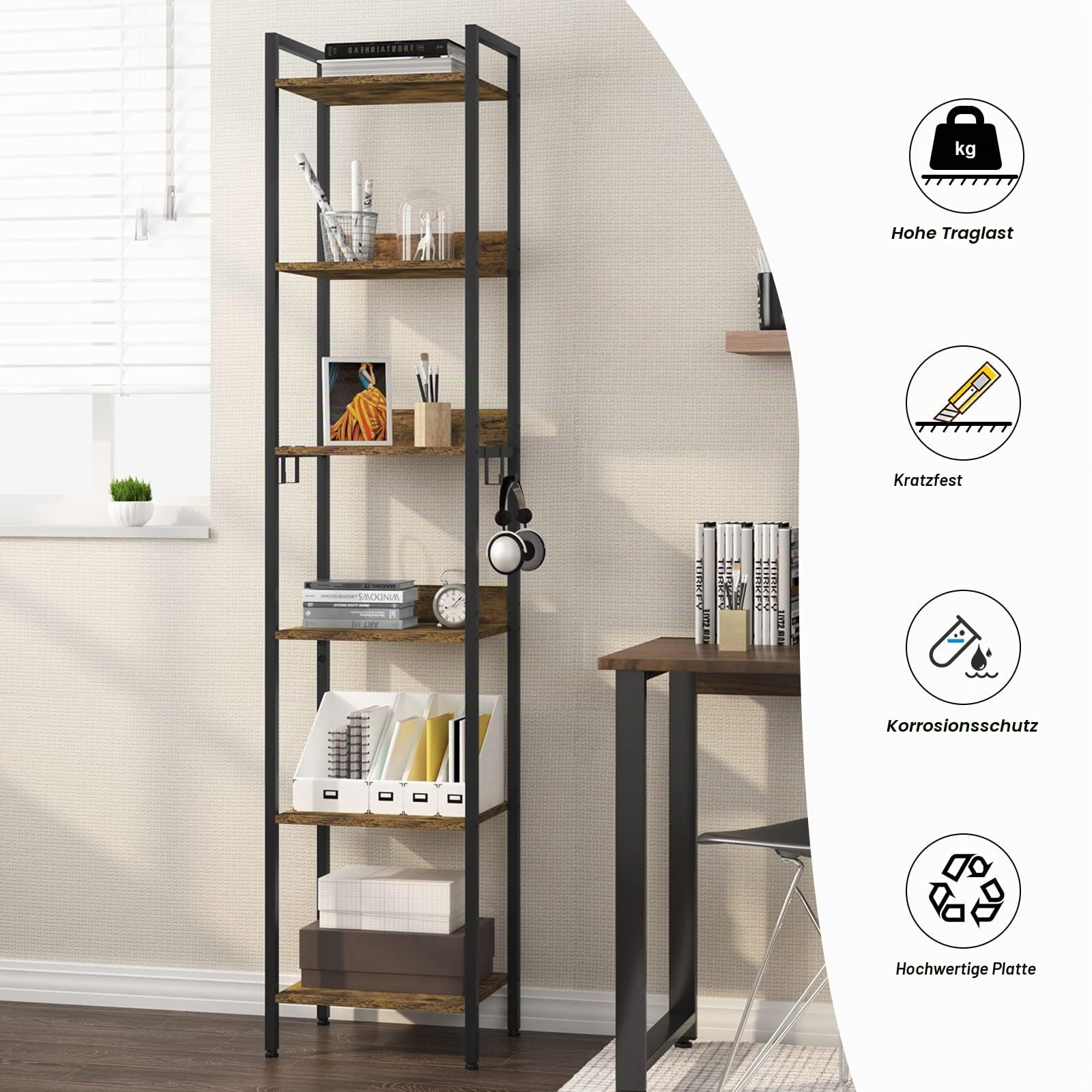 eugad-b-cherregal-2er-set-industrial-schwarz-40x30x187cm image 6