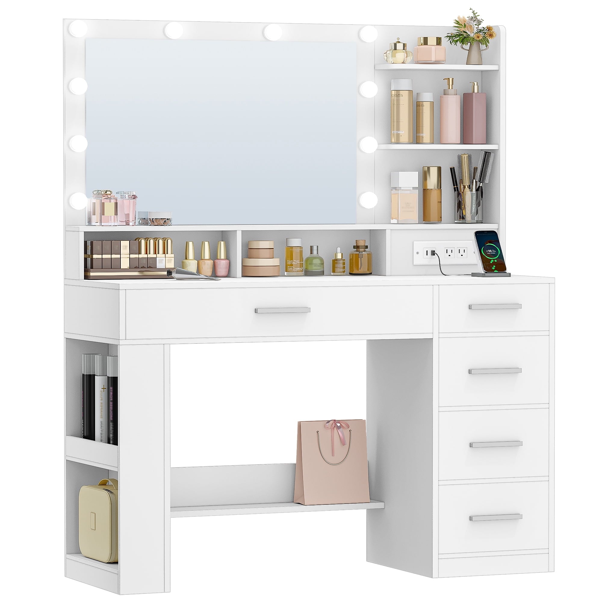 hzuaneri-bedroom-schminktisch-wei-led-spiegel-5-schubladen image 8