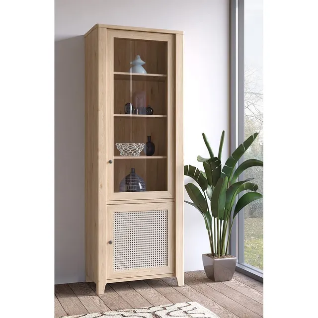 lomadox-esszimmer-vitrine-eiche-wiener-geflecht-73-cm-glas image 1