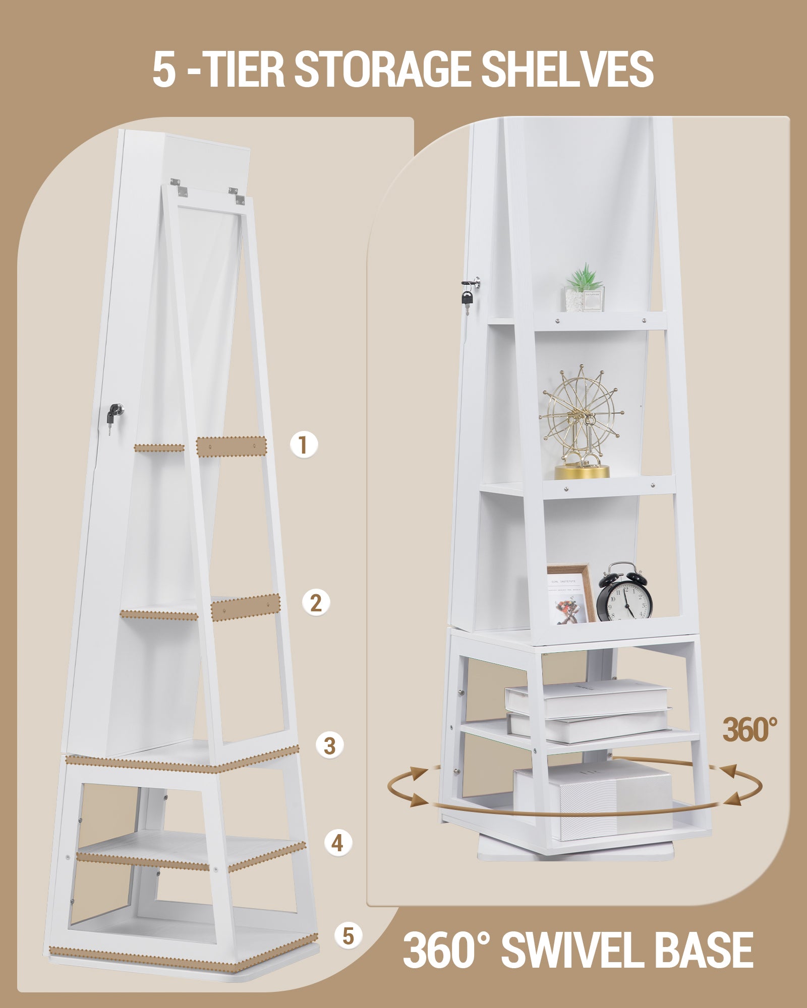 hzuaneri-bedroom-jc16003be-schmuckschrank-wei-beige-drehbar image 5