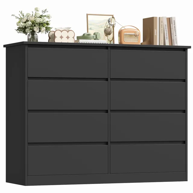 forehill-kommode-8-schubladen-120cm-schwarz-schubladenschrank image 1