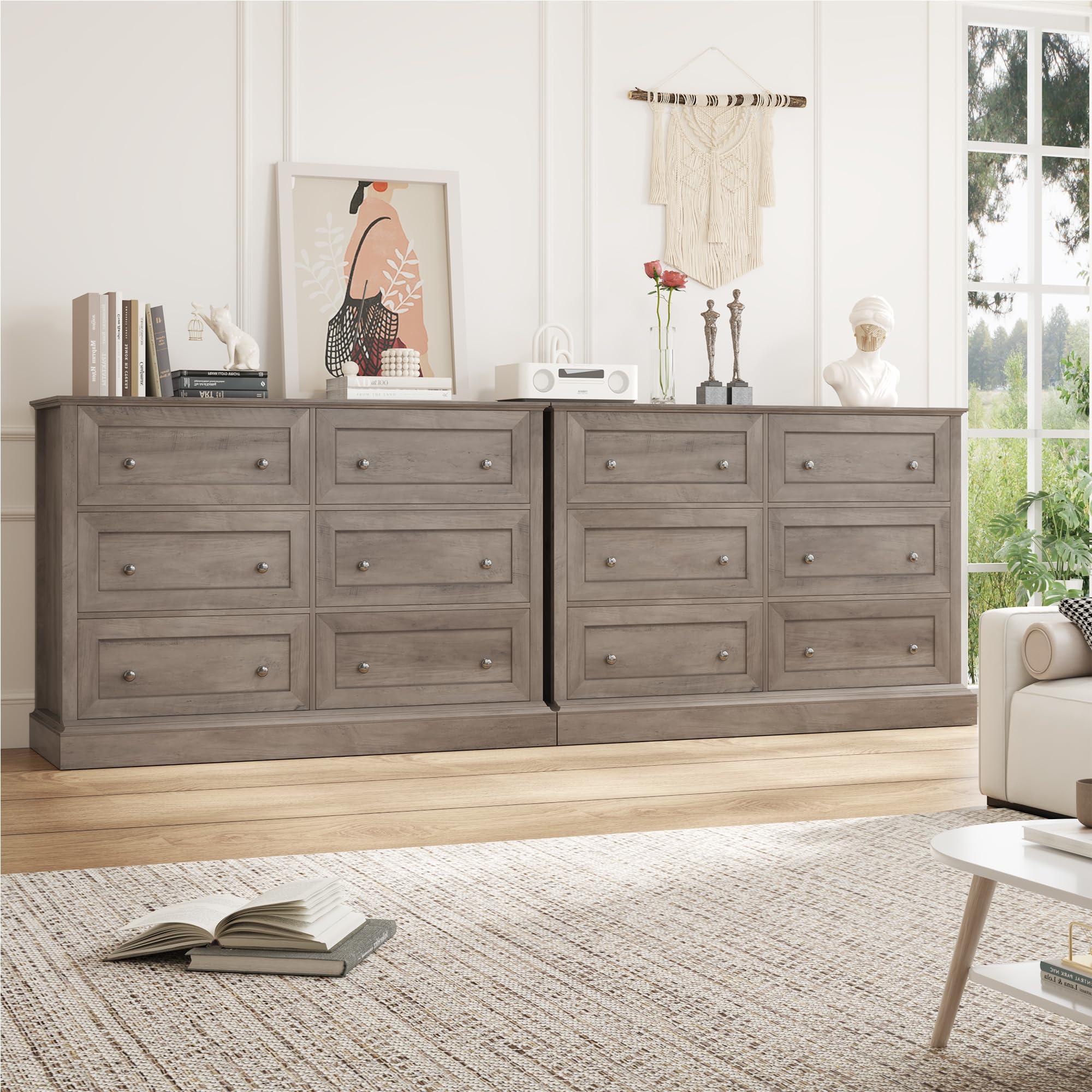 forehill-kommode-120cm-6-schubladen-holz-sideboard-antik image 5