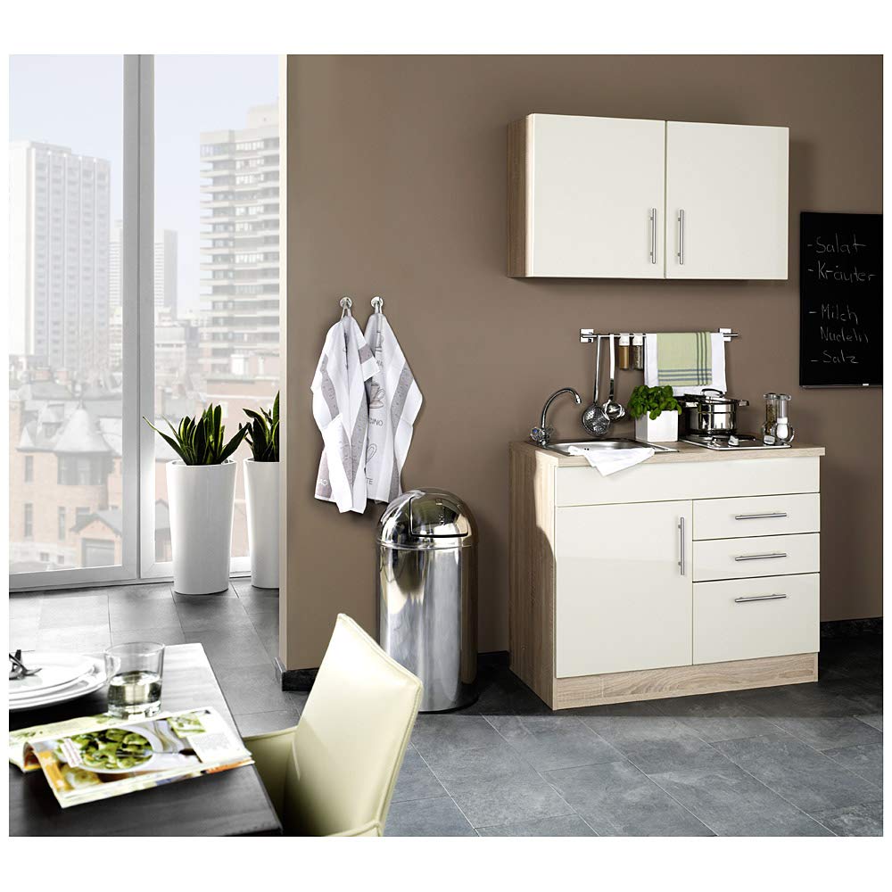 lomadox-k-che-single-k-che-100cm-hochglanz-creme-mit-sp-le image 2