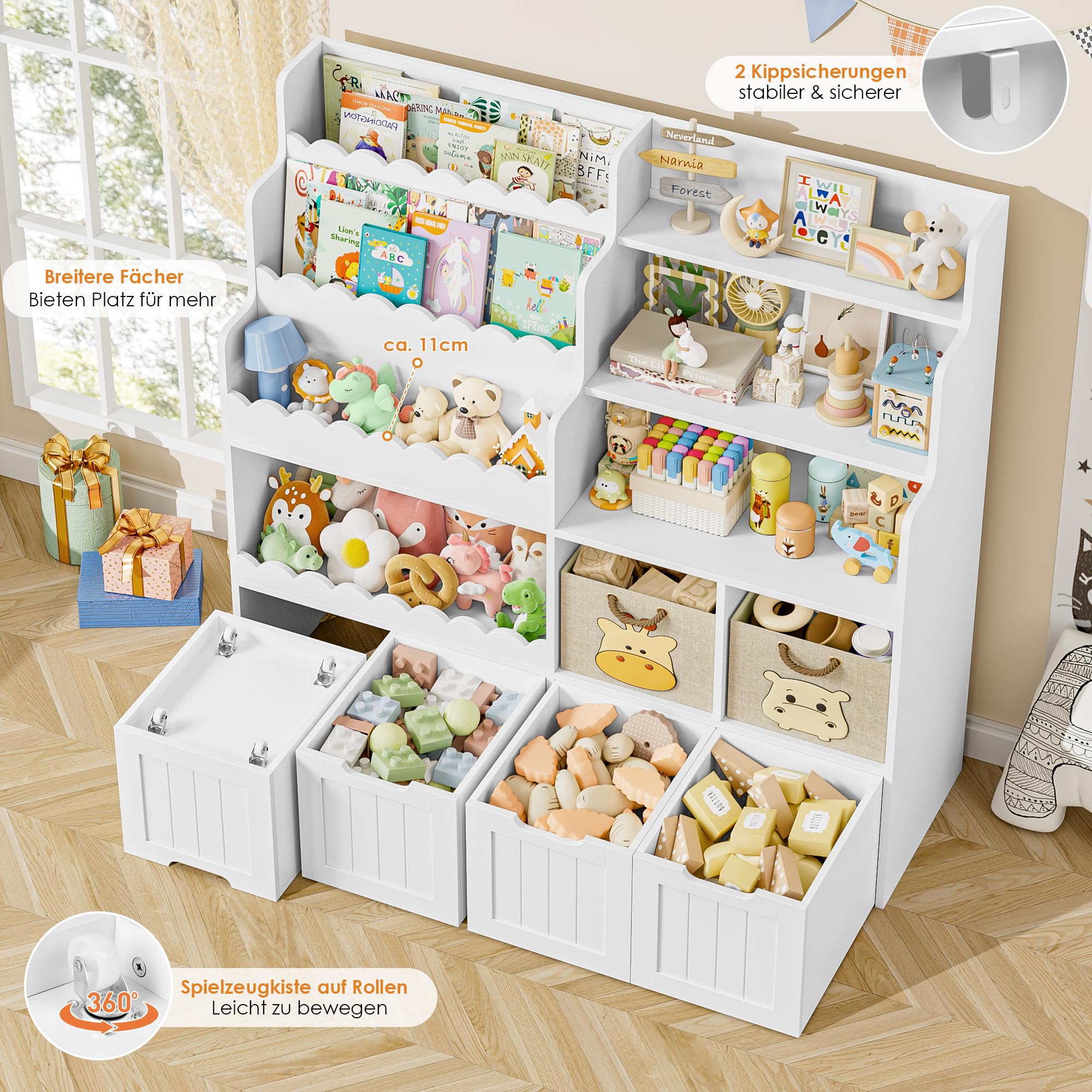 forehill-children-s-room-kinderregal-wei-mit-4-boxen image 5