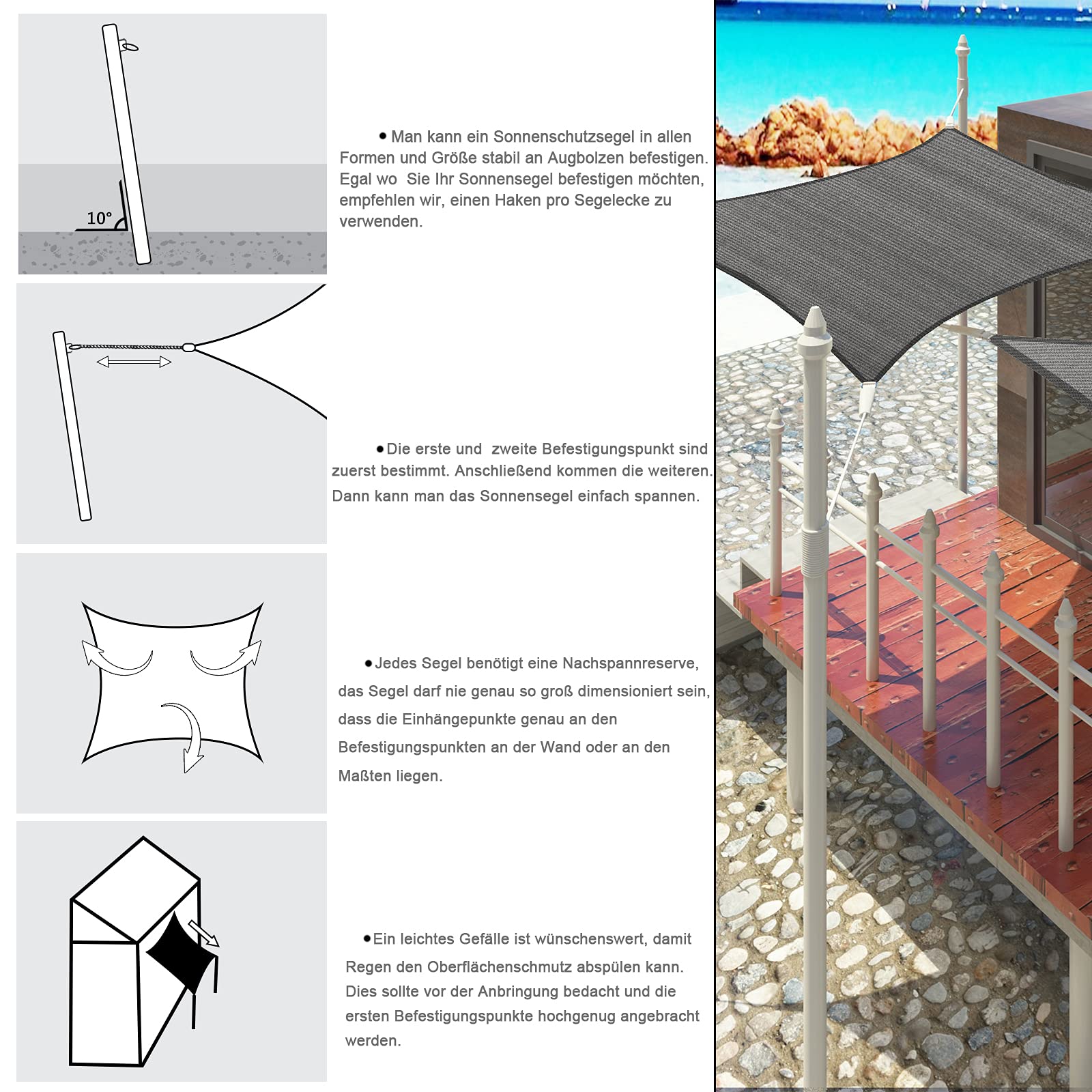 eugad-sonnensegel-grau-rechtwinklig-3-6x3-6x5-1-m-hdpe-200g image 5