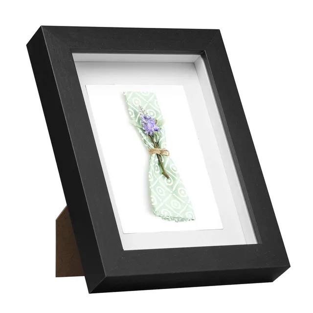 eugad-3d-bilderrahmen-15x20-cm-objektrahmen-schwarz-passepartout image 1